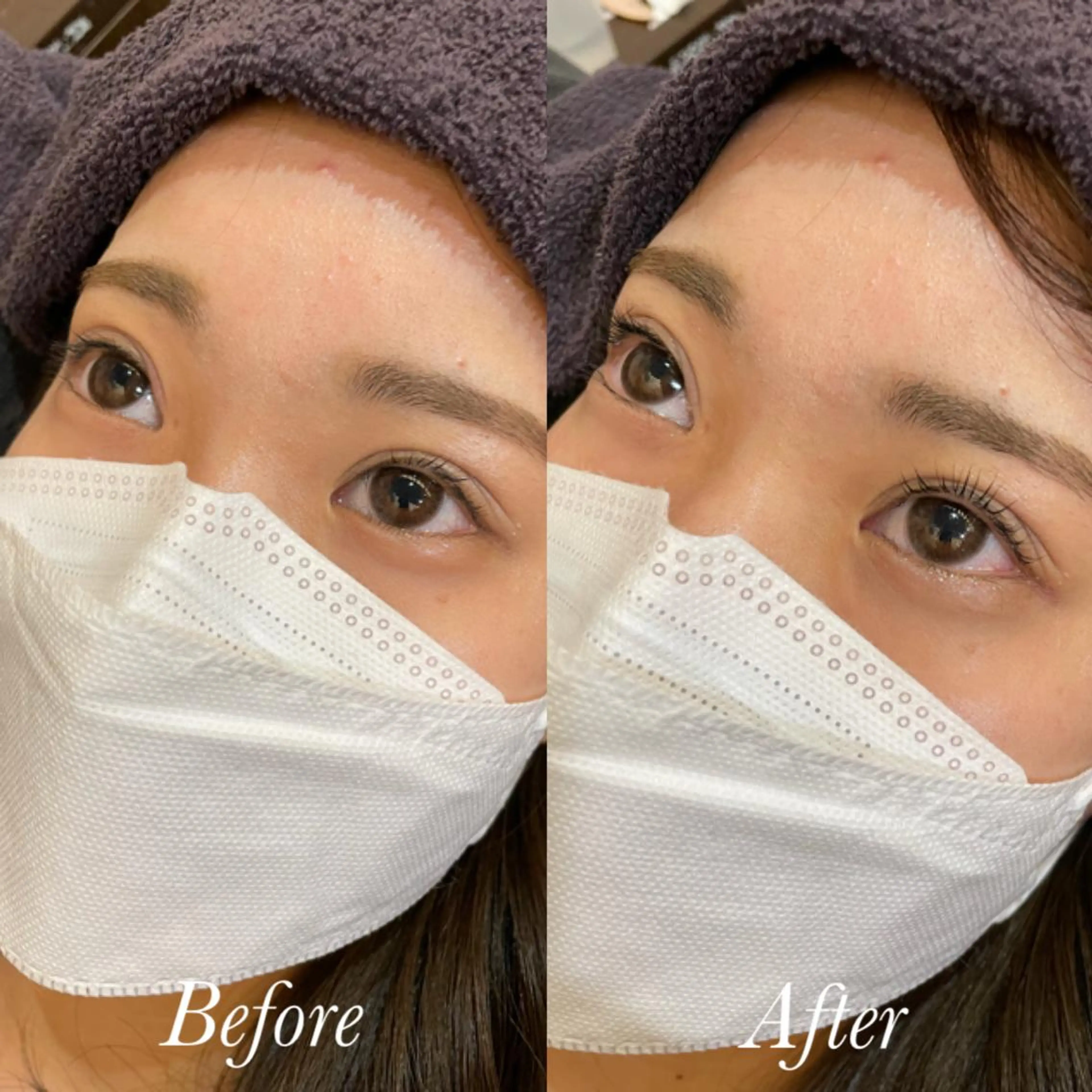 マツエク・マツパ パリジェンヌラッシュリフト aya/小顔レイヤー /柔らかカラーのヘアスタイル