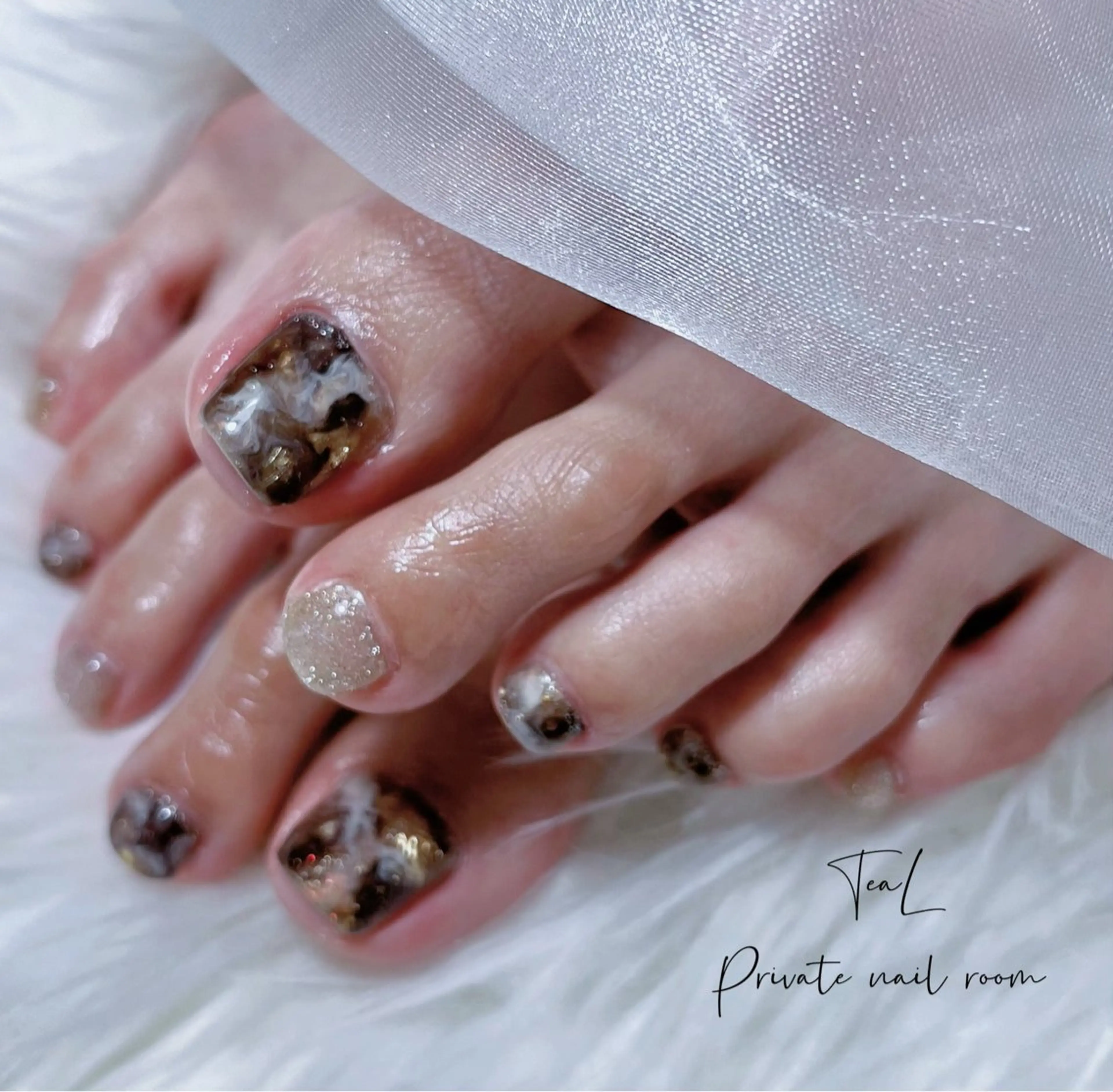 ネイル フットネイル フットネイル TeaL nailのネイルデザイン