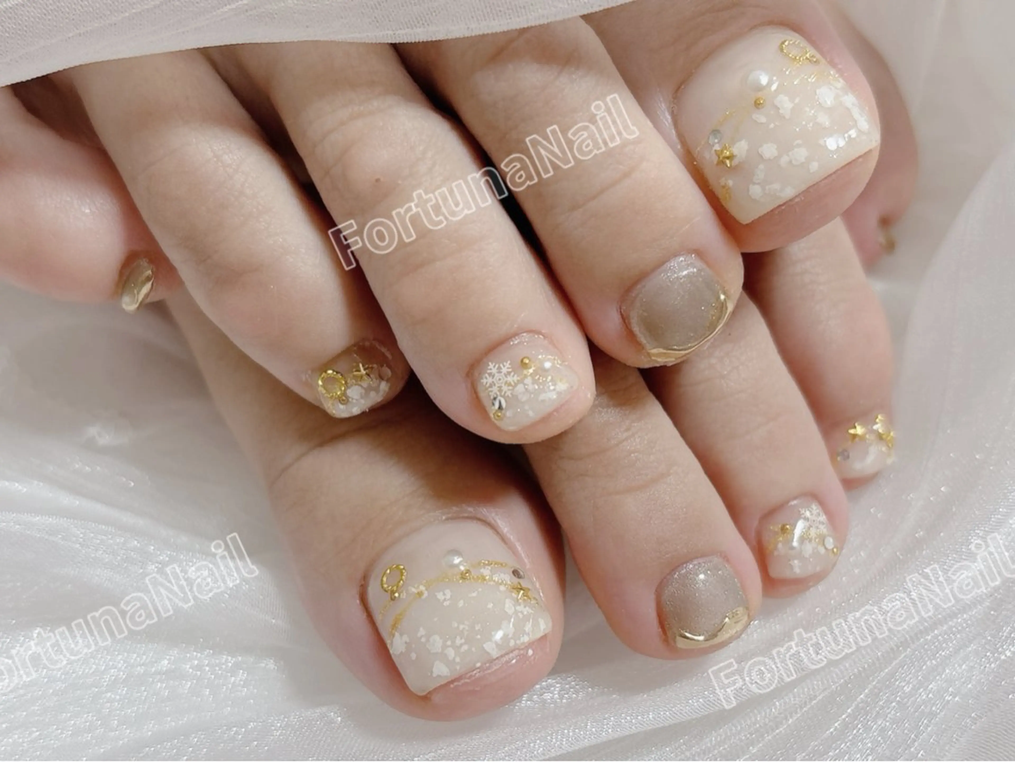 ネイル フットネイル 持ち込み フットネイル Nail •Head スパFortunaのネイルデザイン