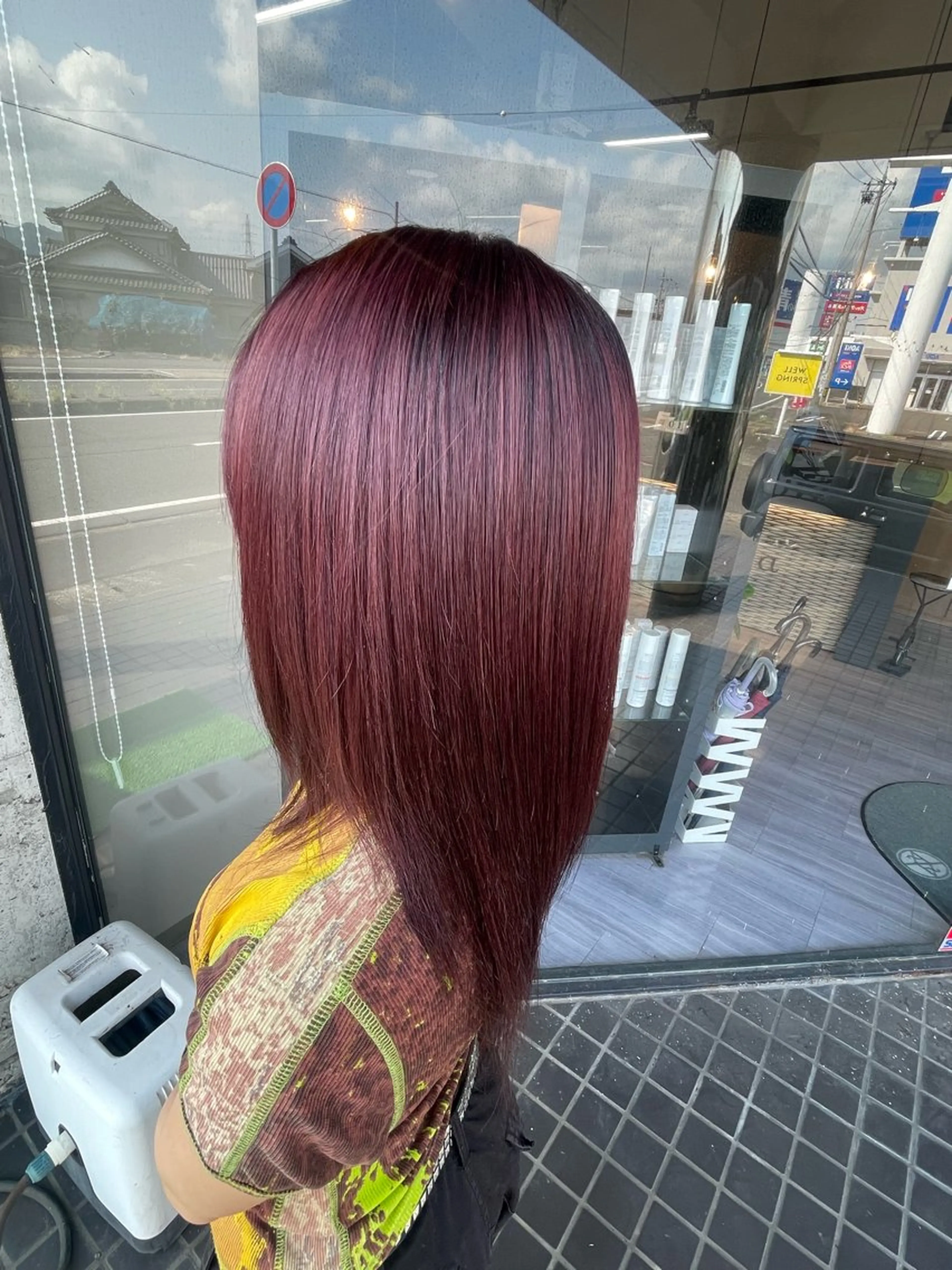 セミロング カラー レッドカラー ヘアカラー arika りなのヘアスタイル