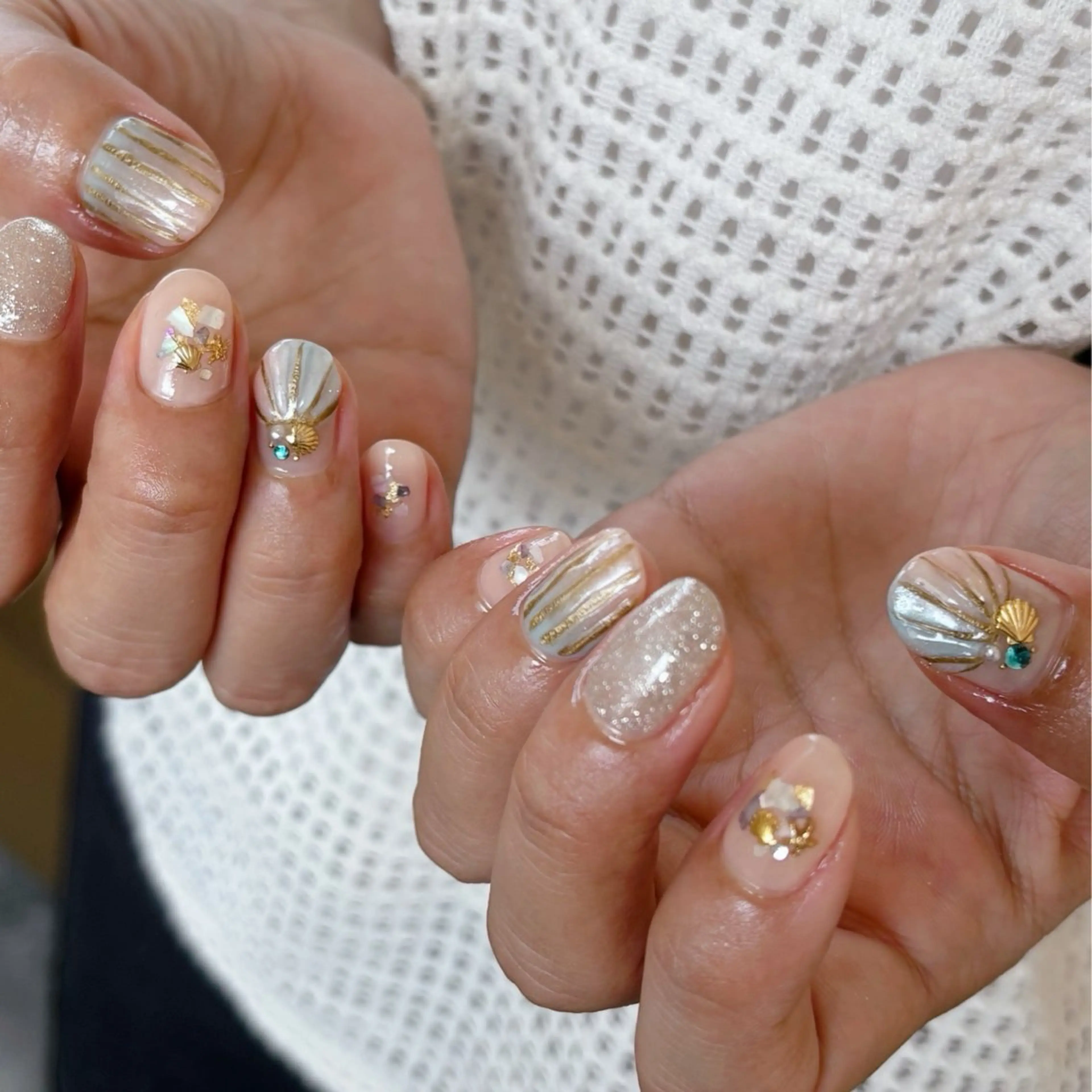 ネイル アートネイル ジェルネイル 夏ネイル ハンドネイル tamu nail 　金町のネイルデザイン