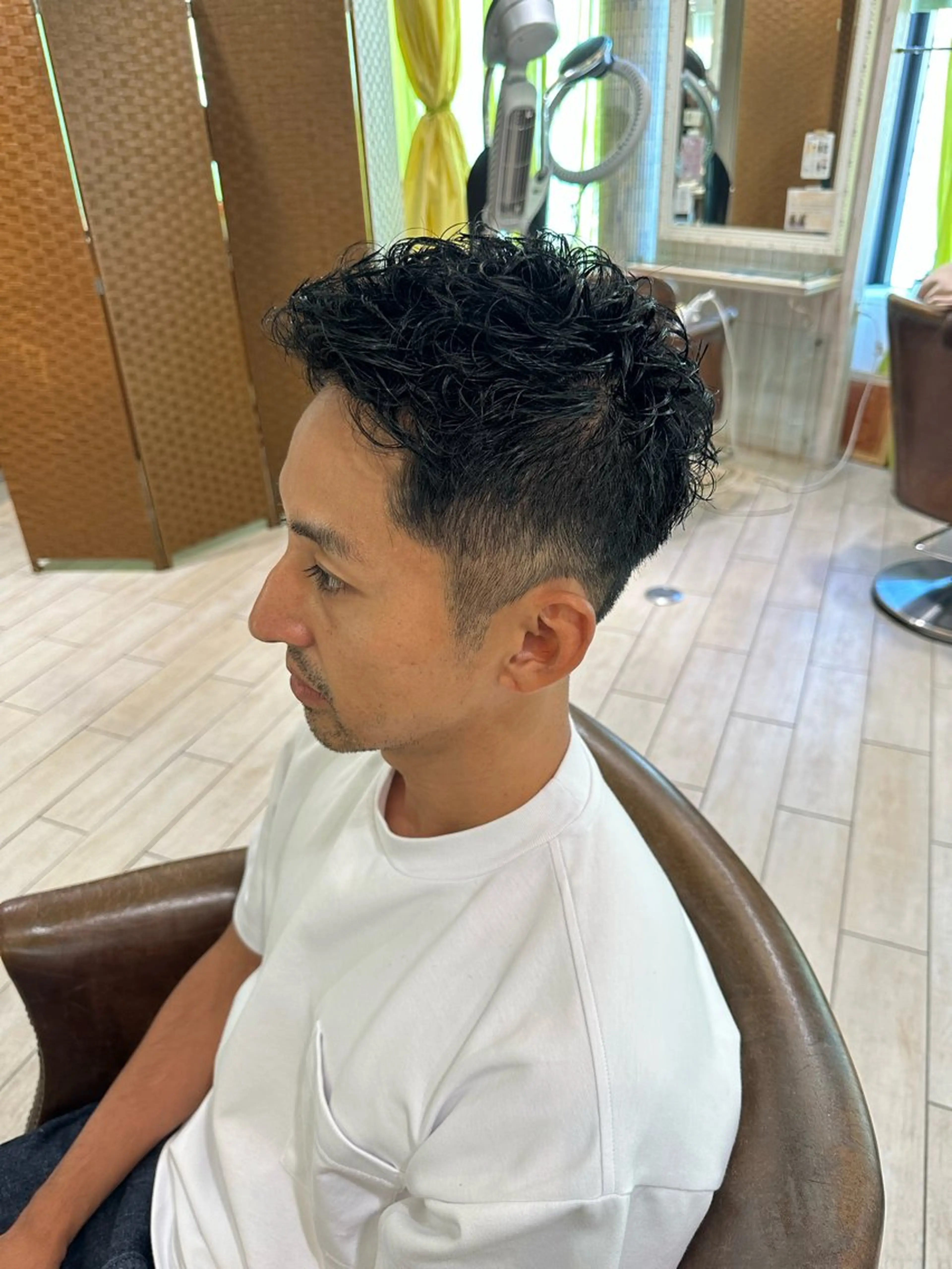 パーマ メンズ カット パーマ 増渕 駿介のヘアスタイル