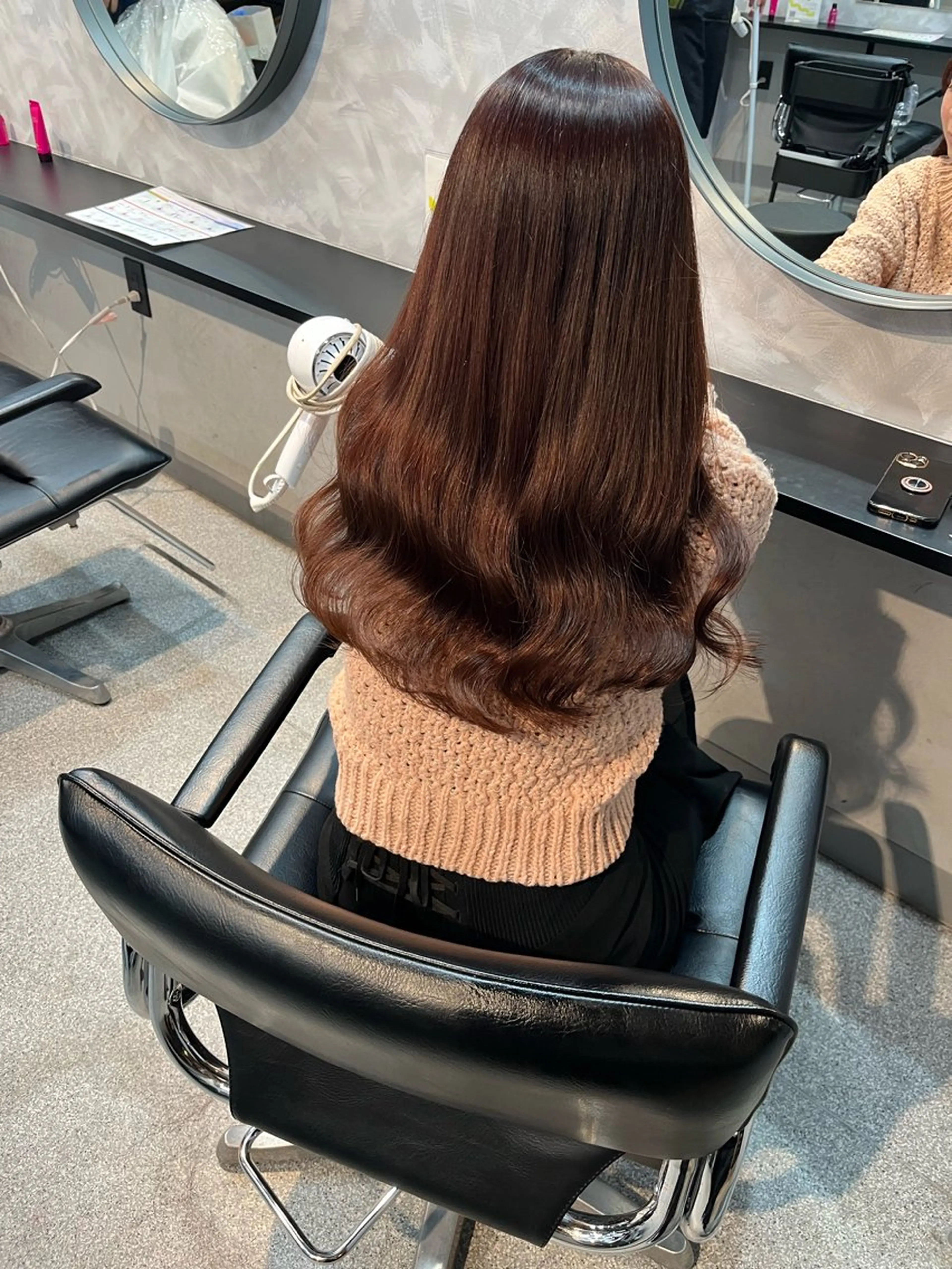 セミロング ピンクブラウン 濱川響太レディース カットモデルのヘアスタイル