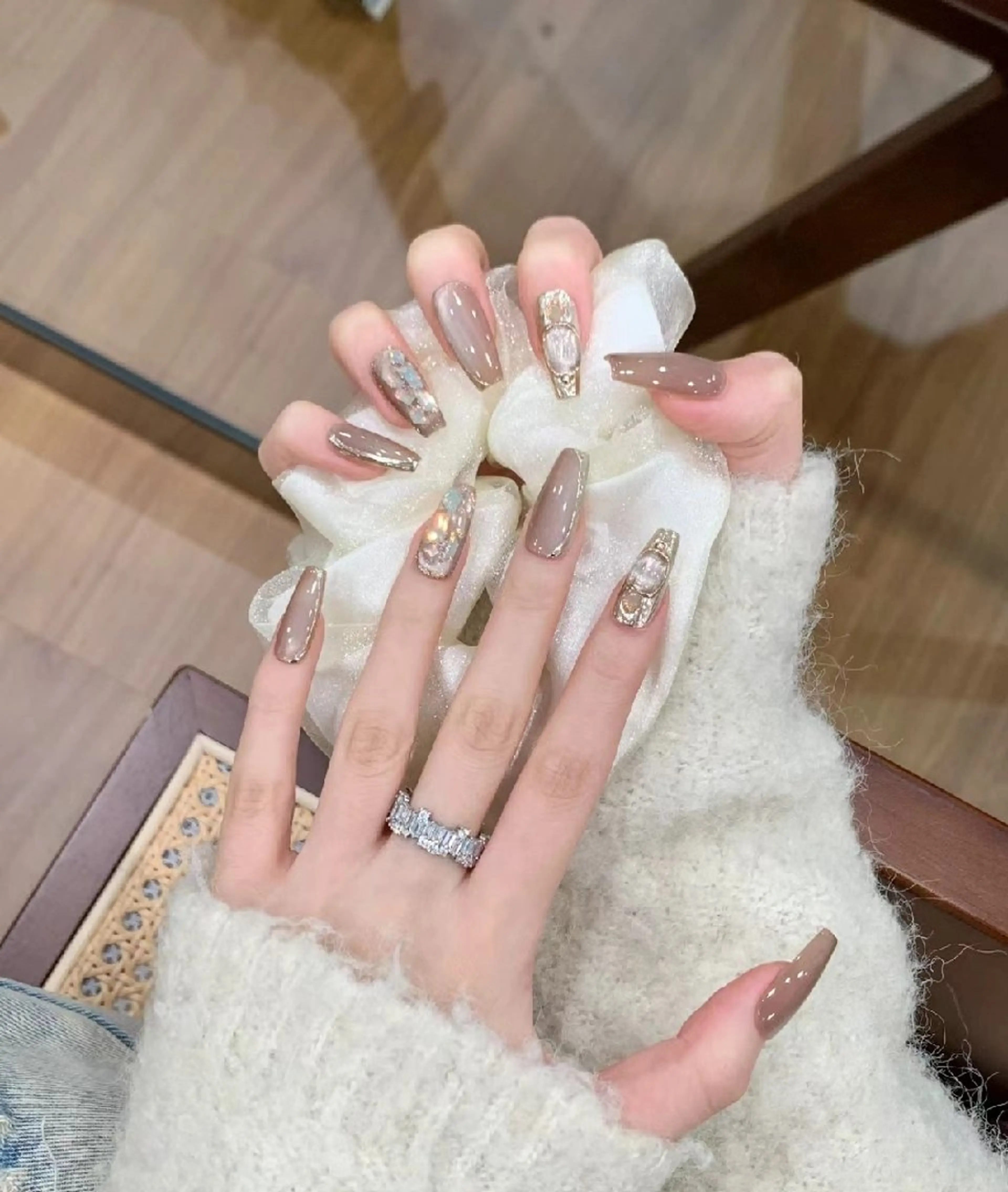 ラメ、マグネット、＋チップ長さ出しの写真