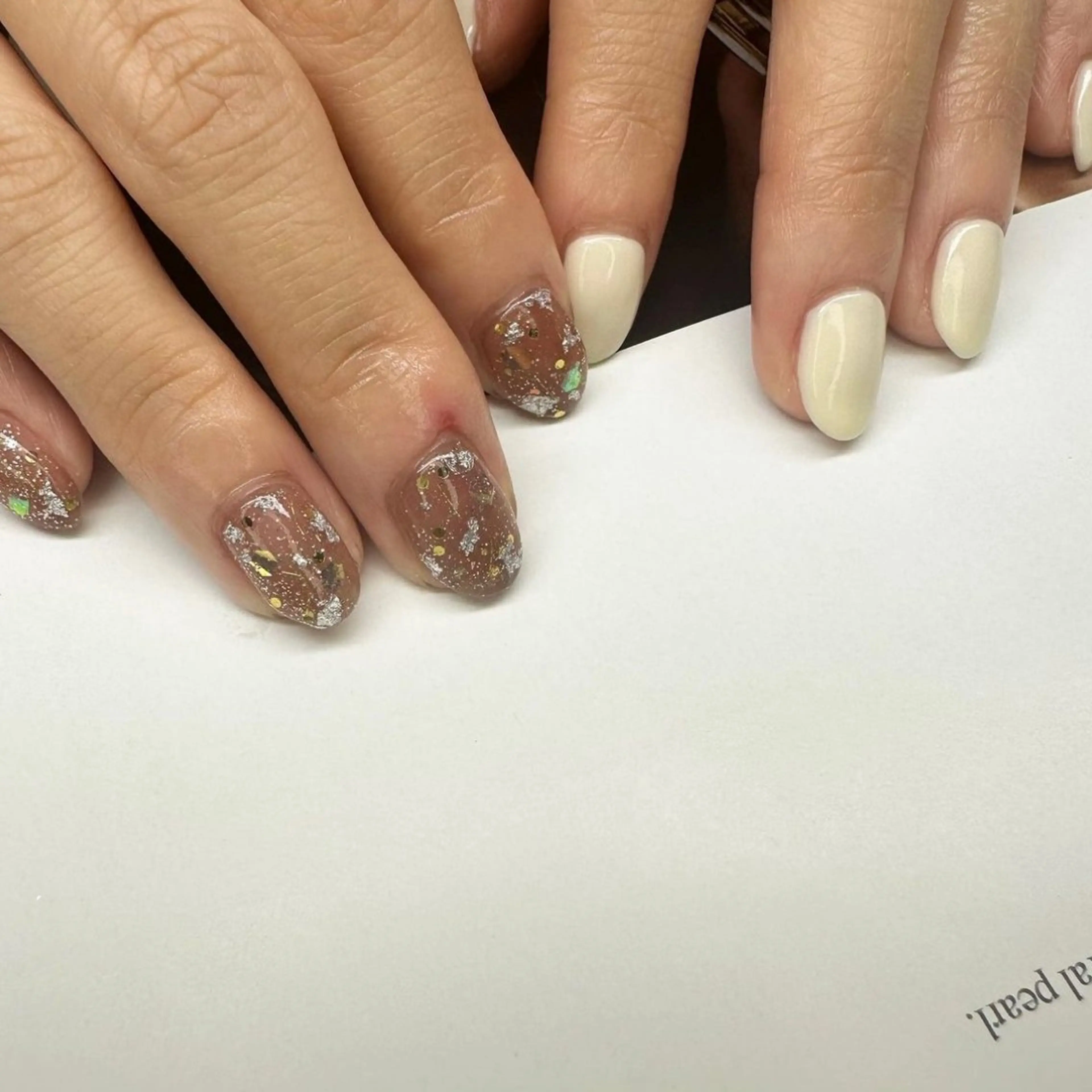 ネイル ブラウン クリアネイル 氷ネイル・うるうるネイル 韓国ネイル 持ち込み 🪞KAPE NAIL 🪞のネイルデザイン