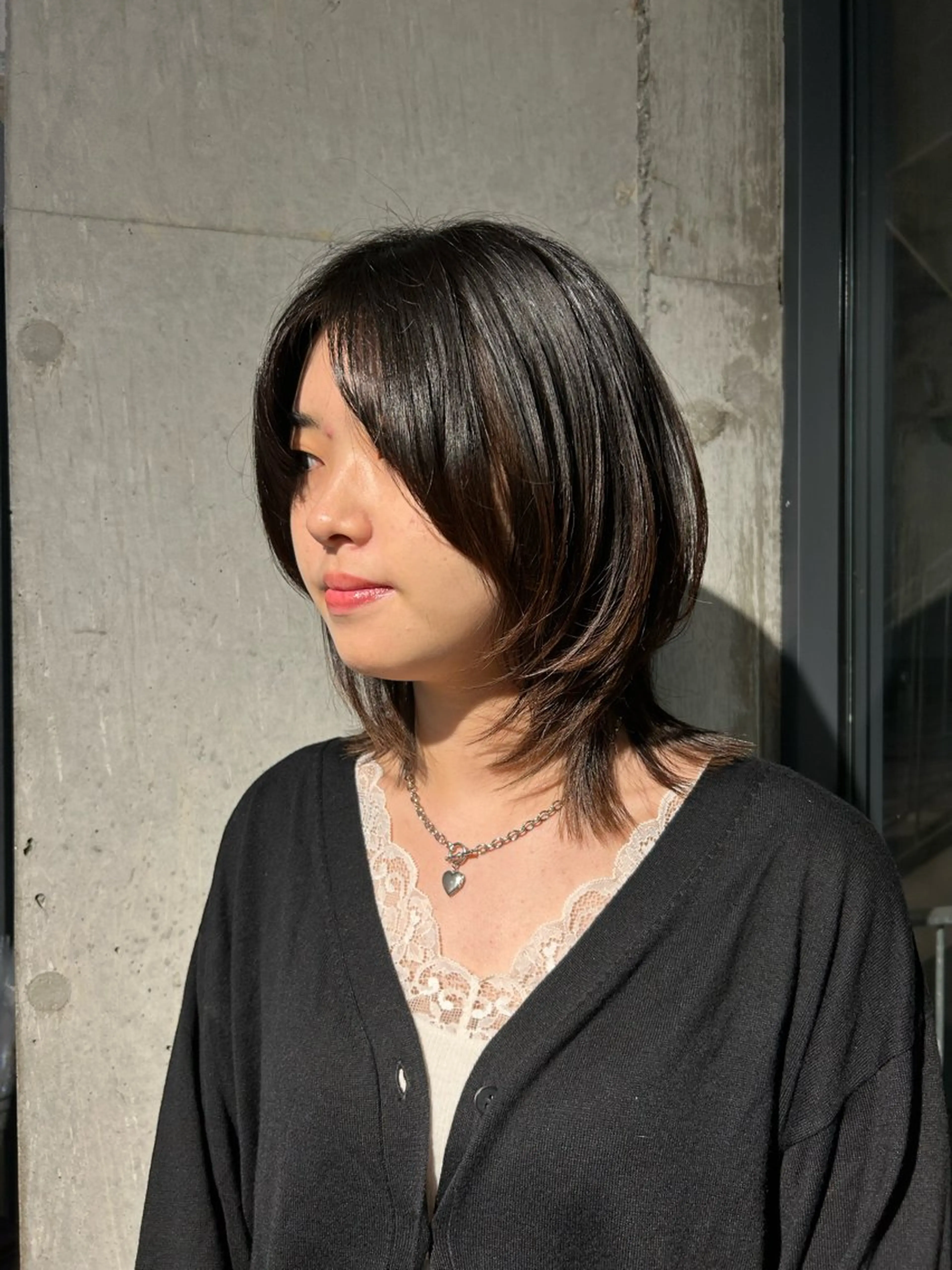 ミディアム 韓国風ヘア レイヤーカット ウルフカット カット トリートメント 葉月/ボブ/ 透明感カラー／中目黒のヘアスタイル
