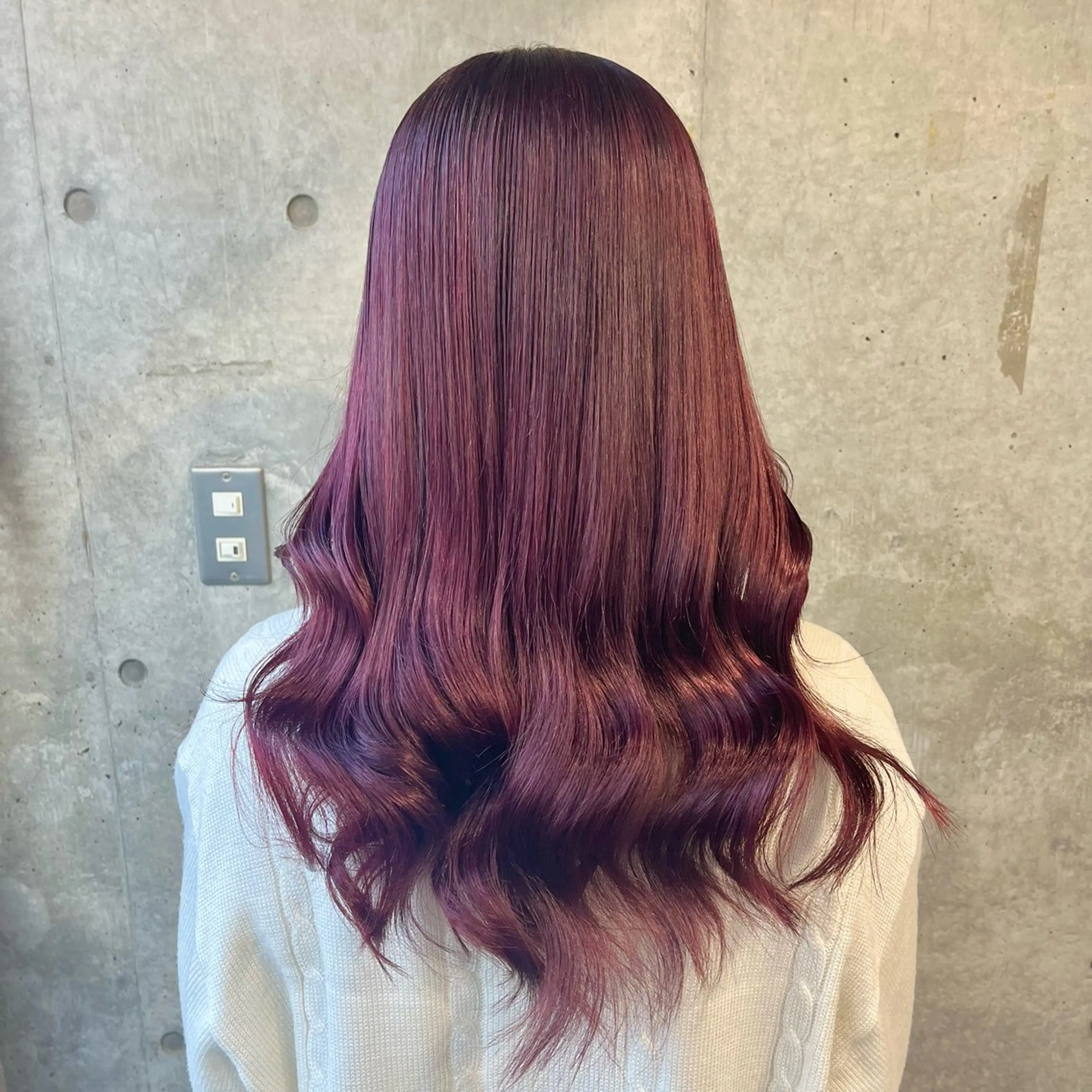 ロング カラー ブリーチ カシス ダブルカラー ブリーチなしカラー ピンクカラー ヘアカラー 藤澤 夏実/インナーカラーのヘアスタイル