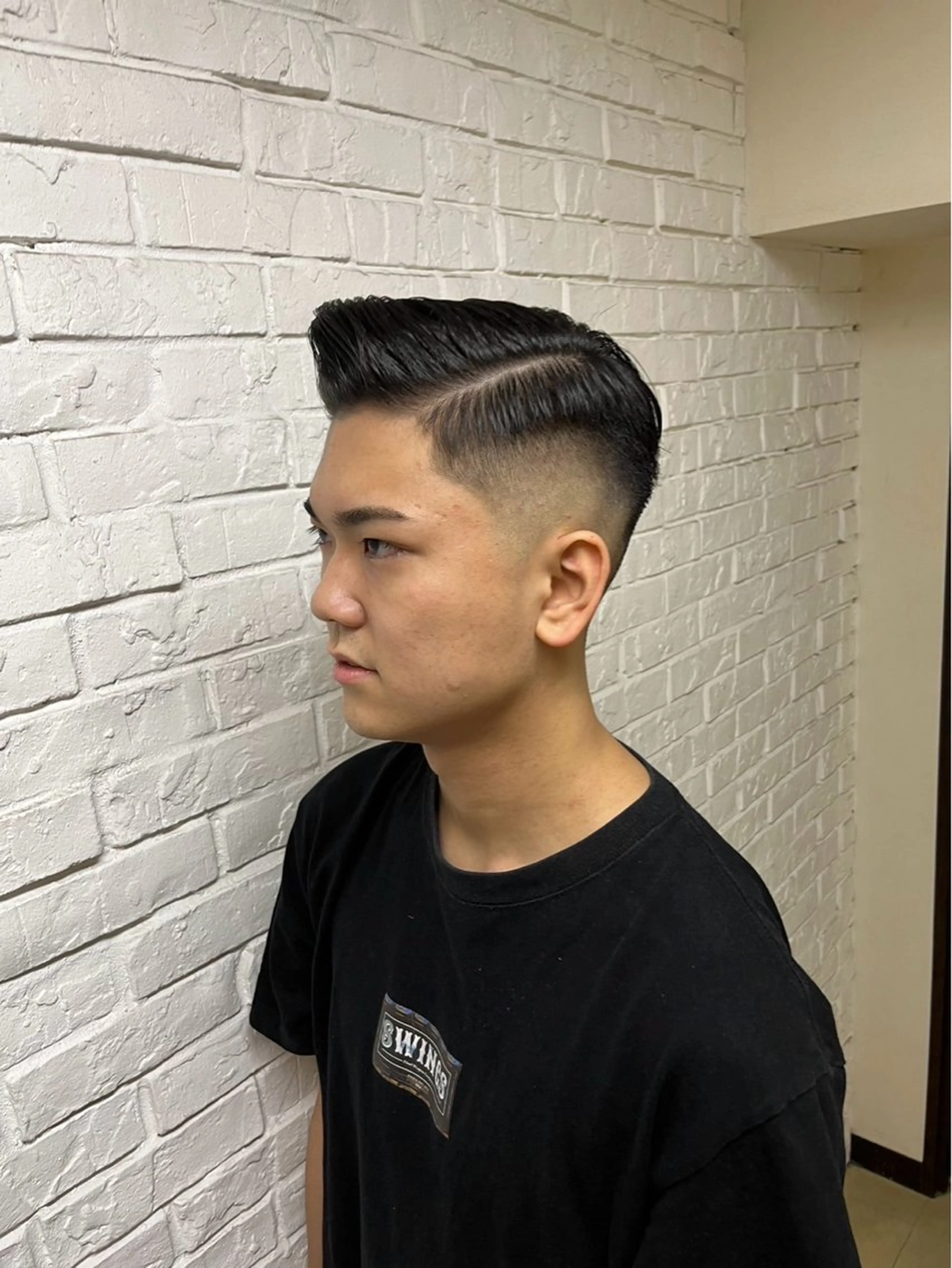 ショート メンズ センターパート ダウンパーマ フェードカット メンズハイライト メンズパーマ カット トリートメント 💈メンズ特化💈 TASUKUのヘアスタイル