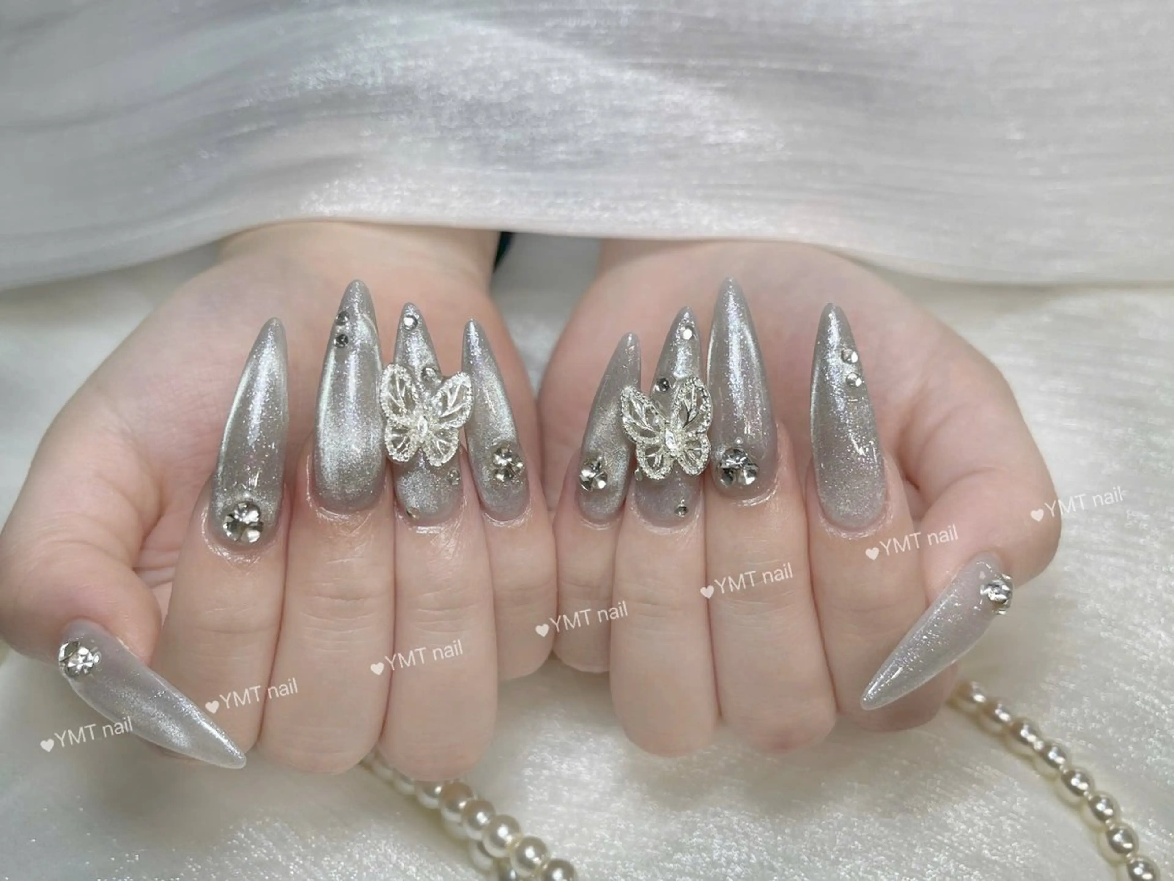 ネイル 長さ出し フットネイル ジェルネイル 韓国ネイル マグネットネイル ハンドネイル YMT． NailStudioのネイルデザイン