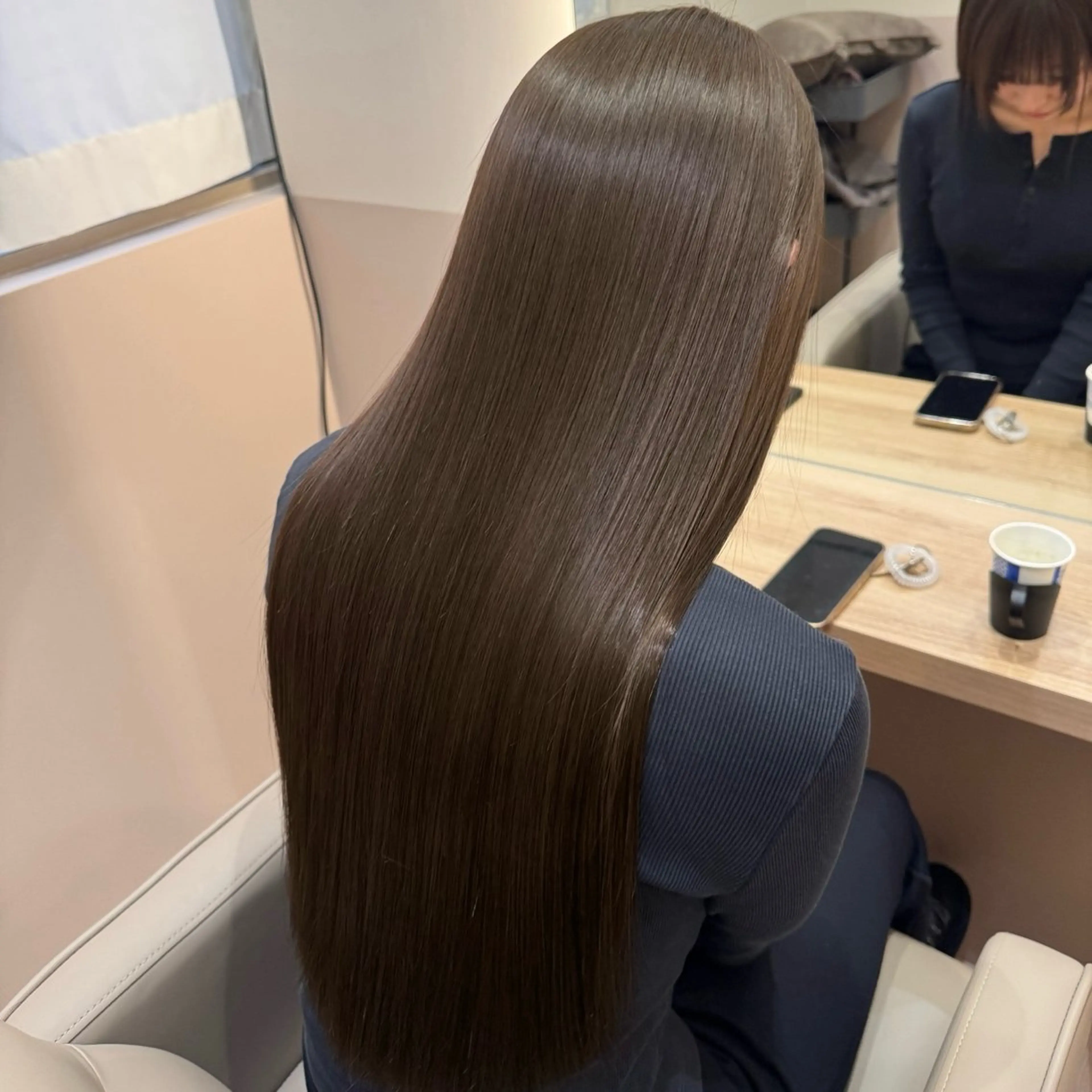 ロング カラー カット 縮毛矯正 トリートメント 🎀髪質改善×韓国レ イヤー×透明感/米田のヘアスタイル