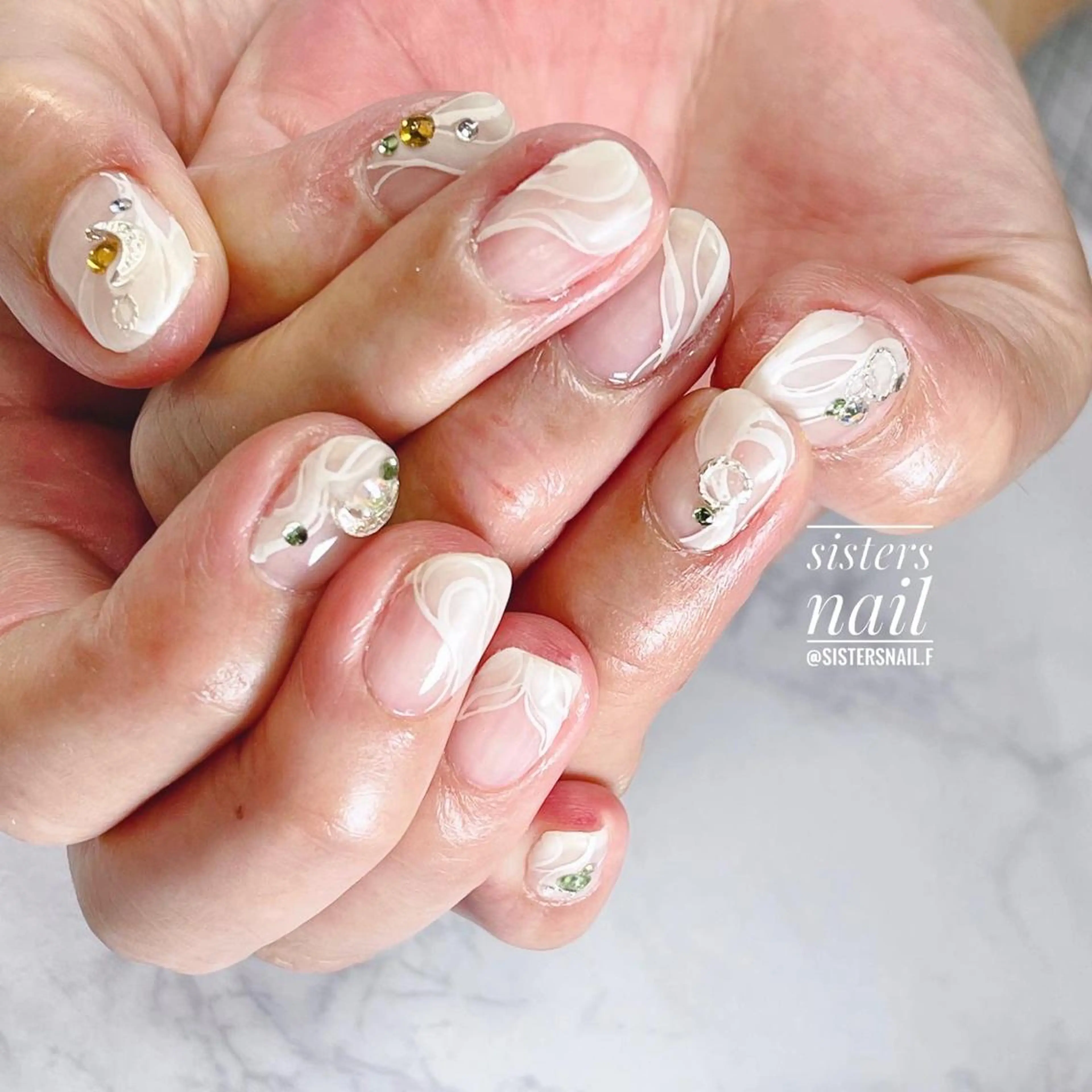 ネイル アートネイル フレンチネイル マットネイル ニュアンスネイル 夏ネイル sisters nail.fのネイルデザイン