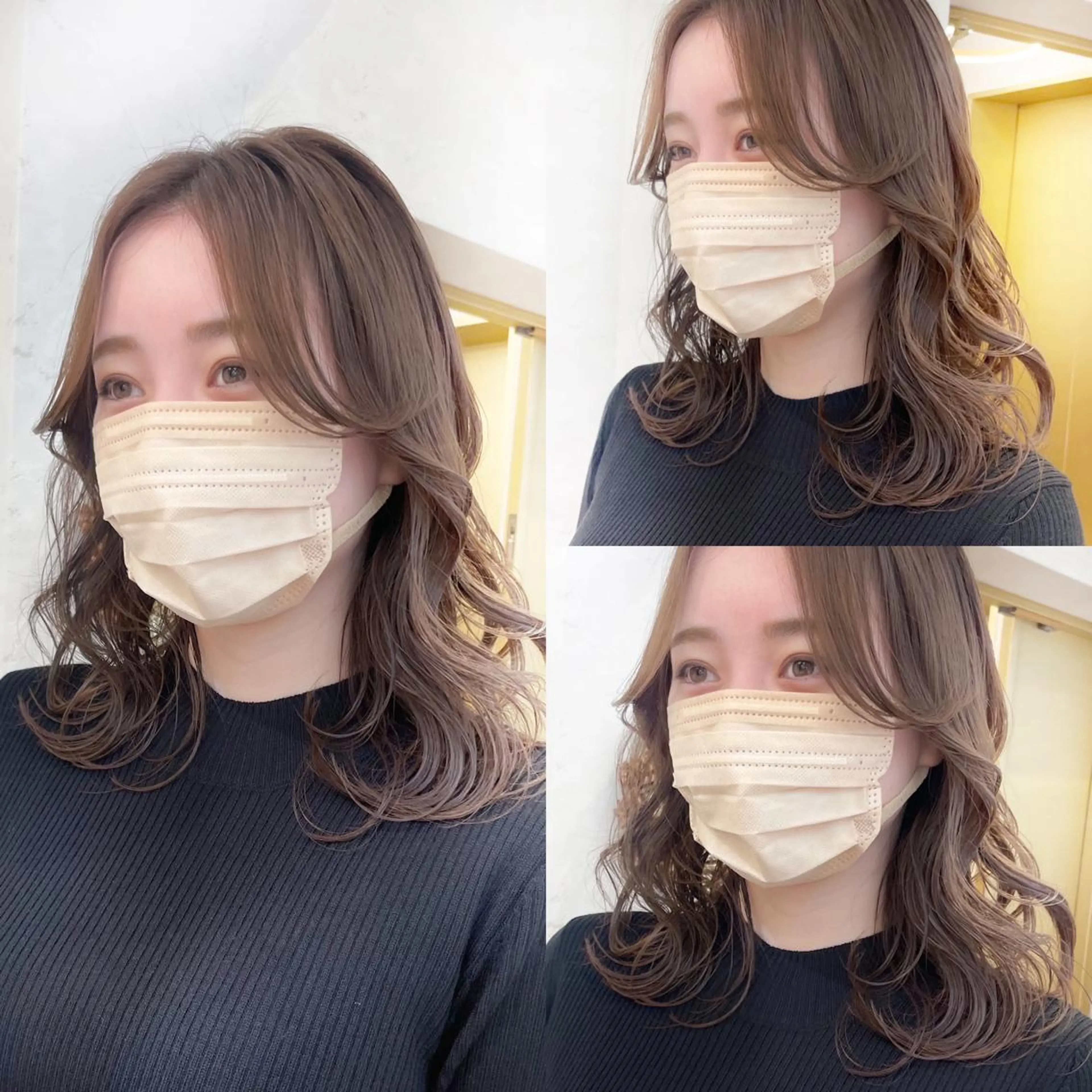 ミディアム カット ヘアカラー トリートメント 産休中2026.4月 復帰予定/野崎華代のヘアスタイル