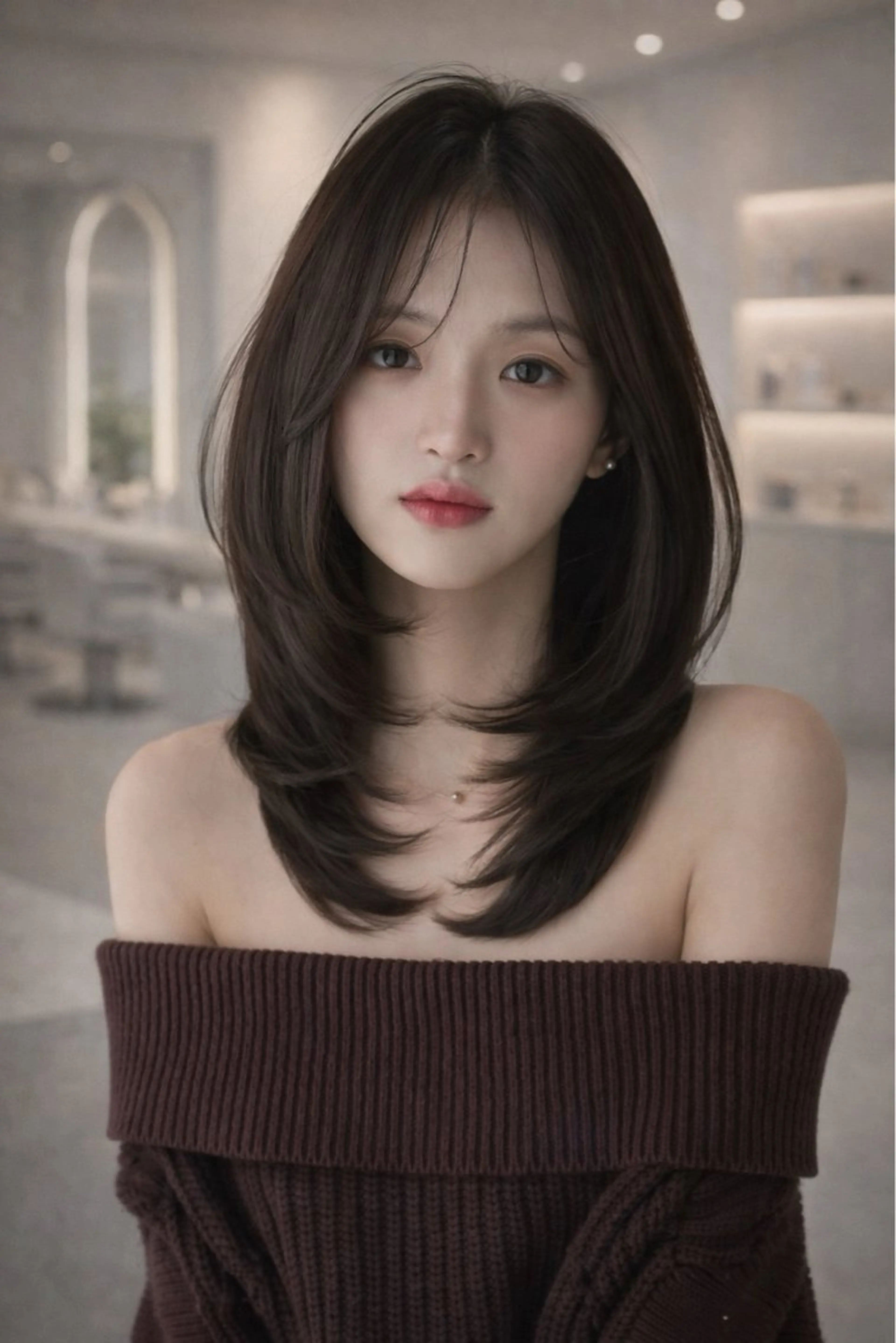 ミディアム 本場韓国ヘア特化 아이비/Aibiのヘアスタイル