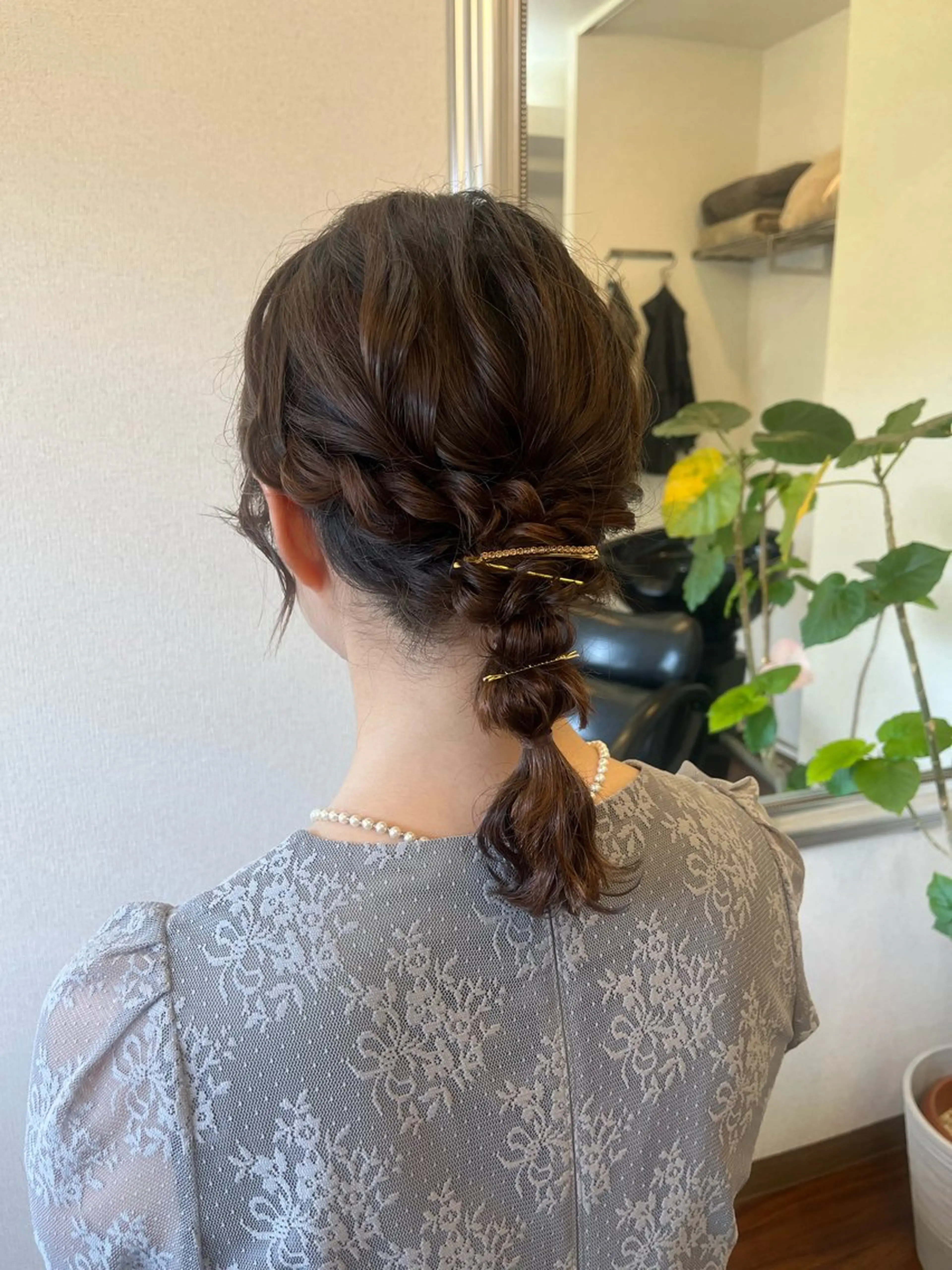 ミディアム カラー パーマ ヘアアレンジ ボブ ヘアセット 隠れ家サロンso you所属・yukimi .のヘアスタイル