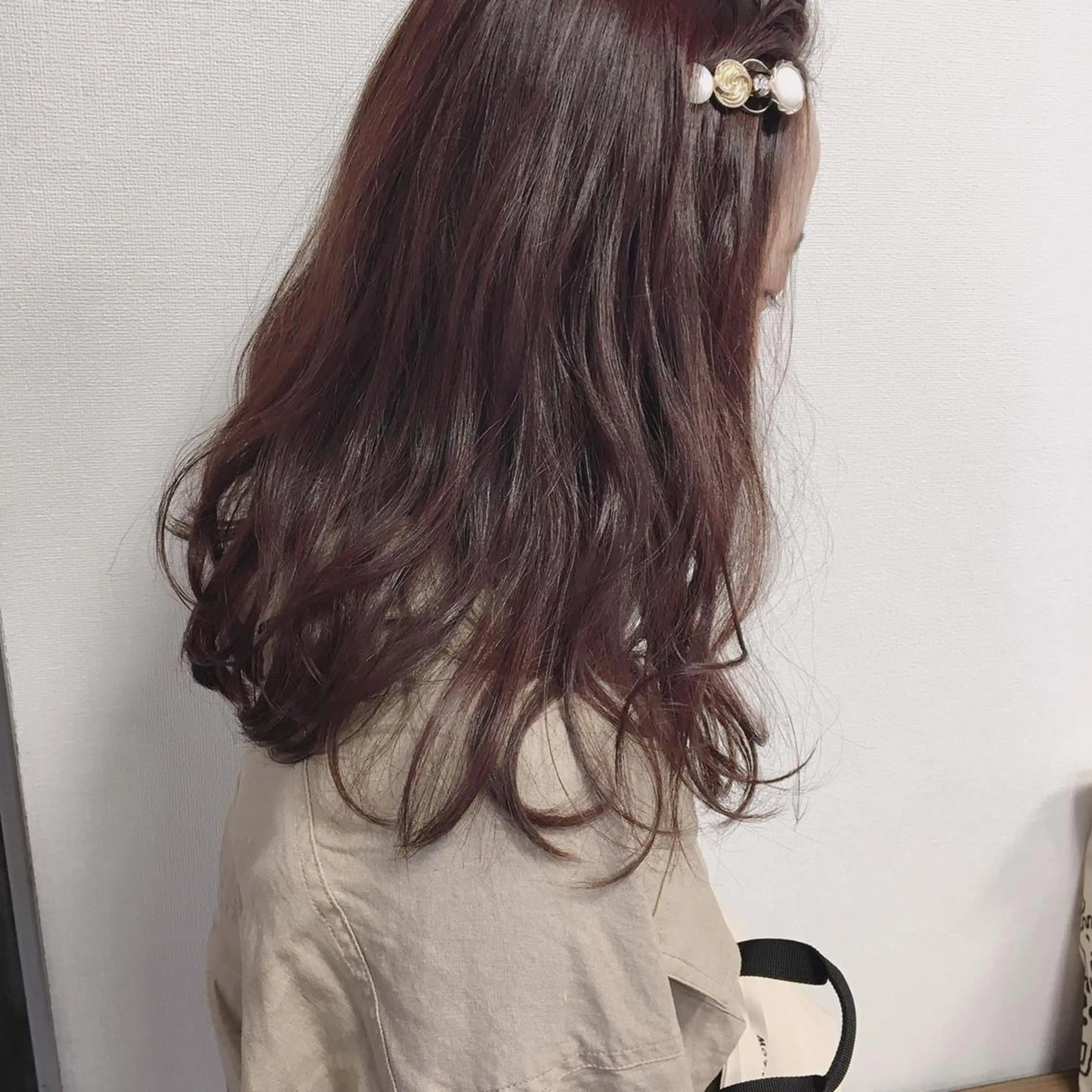 ロング カラー ブリーチ ブラウンカラー ブリーチなしカラー ピンクカラー ピンクブラウン beauty   beast 西新店のヘアスタイル