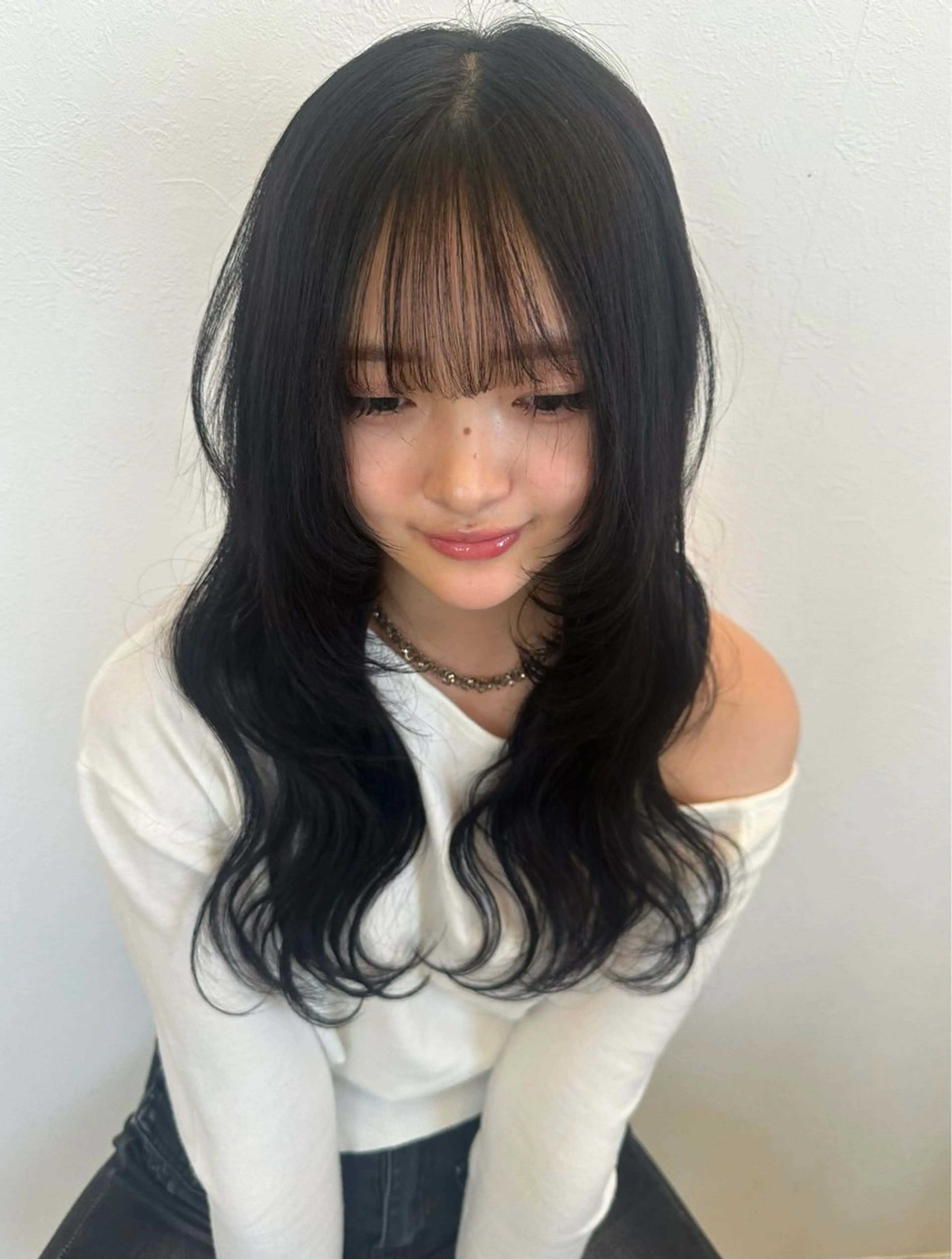 セミロング カット 海外風/メイク/ ハイトーン🇺🇸のヘアスタイル