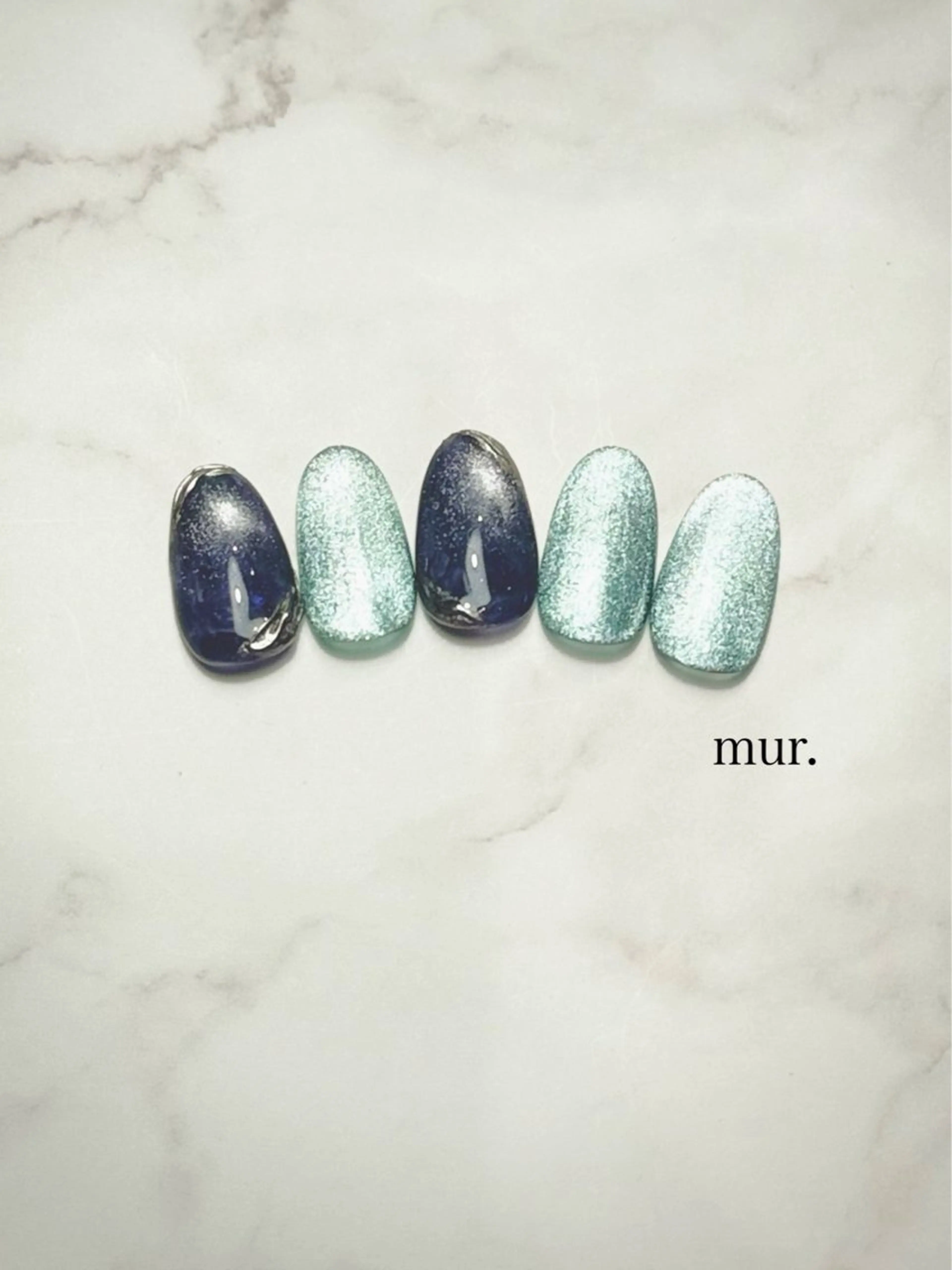 ネイル アートネイル マグネットネイル 冬ネイル ハンドネイル nail salon　mur.所属・mur. harukaのネイルデザイン