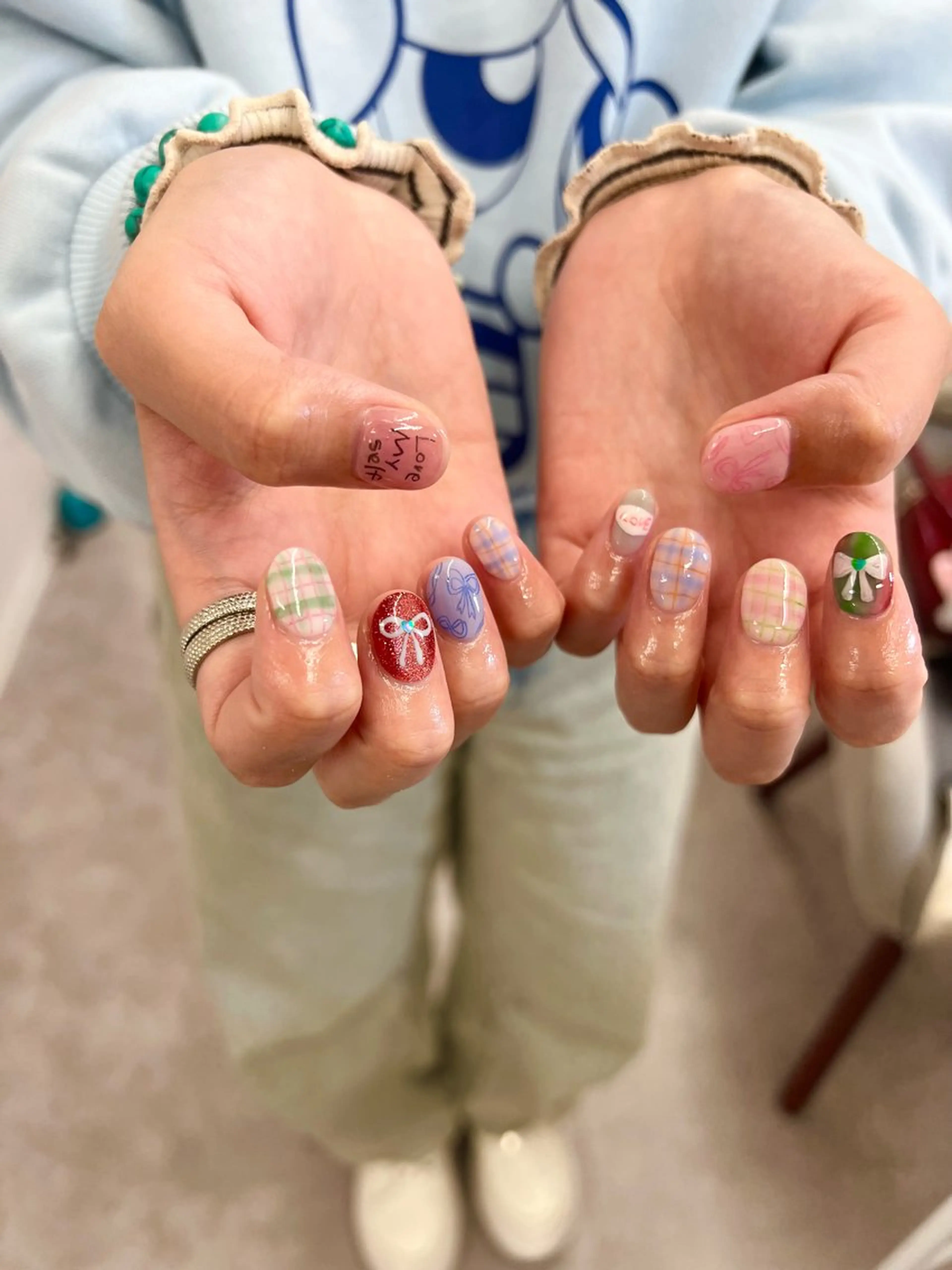 ネイル ジェルネイル マグネットネイル ニュアンスネイル パラジェル リボン ハンドネイル ハンドケア Bana_ Nailのその他イメージ