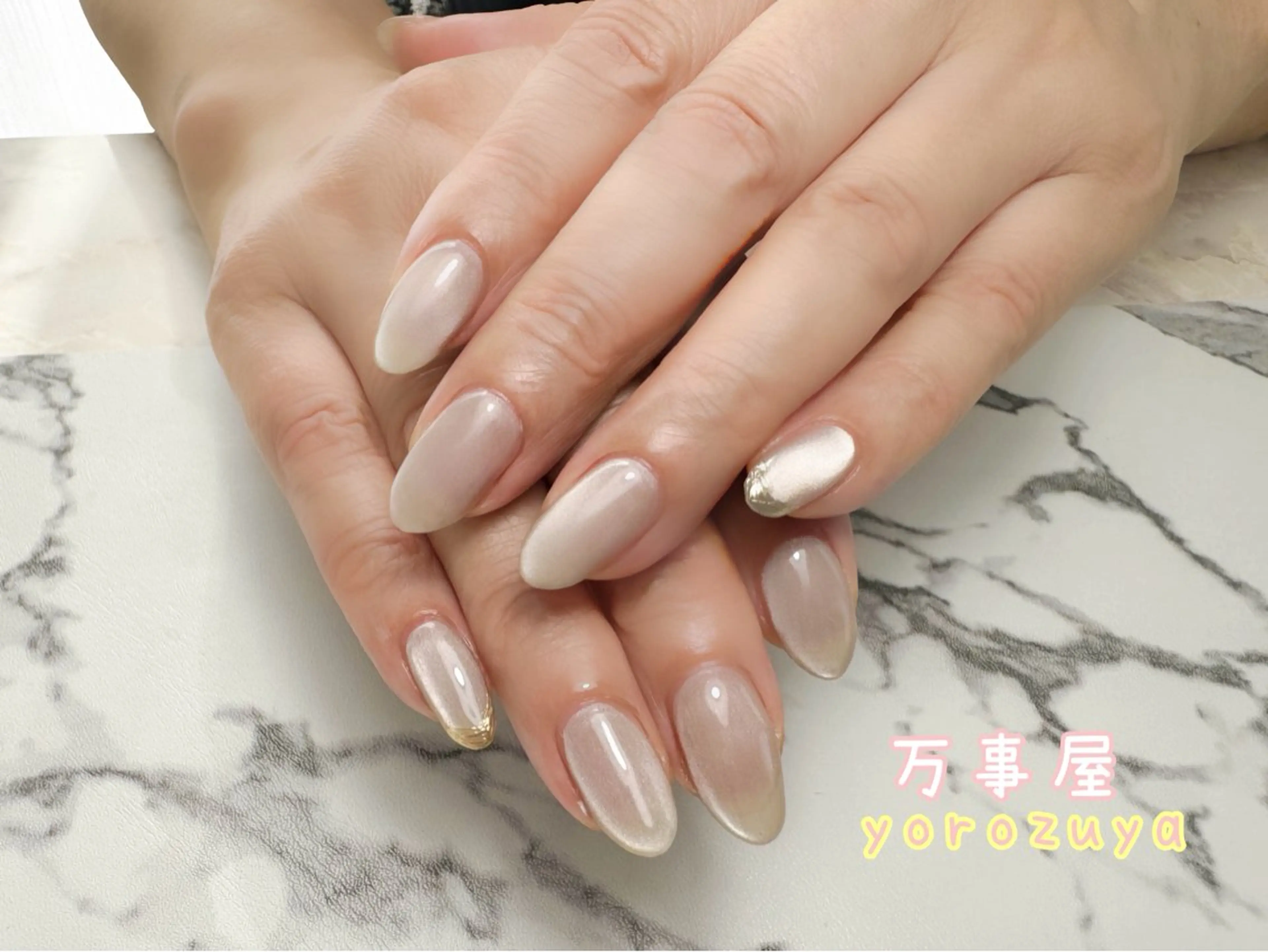 ネイル フレンチネイル マグネットネイル ☆ YOROZUYA..のネイルデザイン