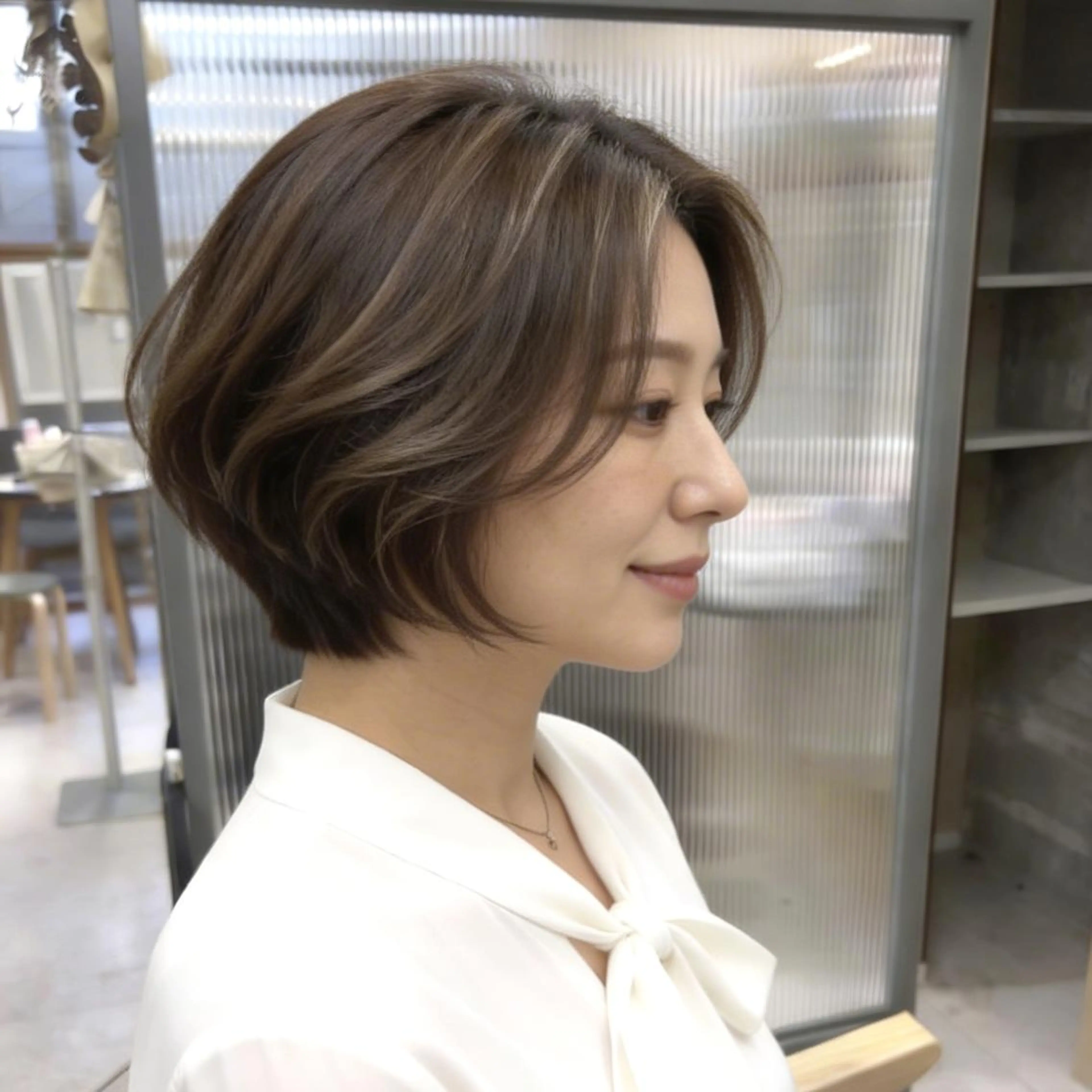 ショート ショートボブ 丸みショート ボブ 似合わせカット ショートヘア カット ヘアカラー トリートメント ショート/透明感/ 髪質改善/chinaのヘアスタイル