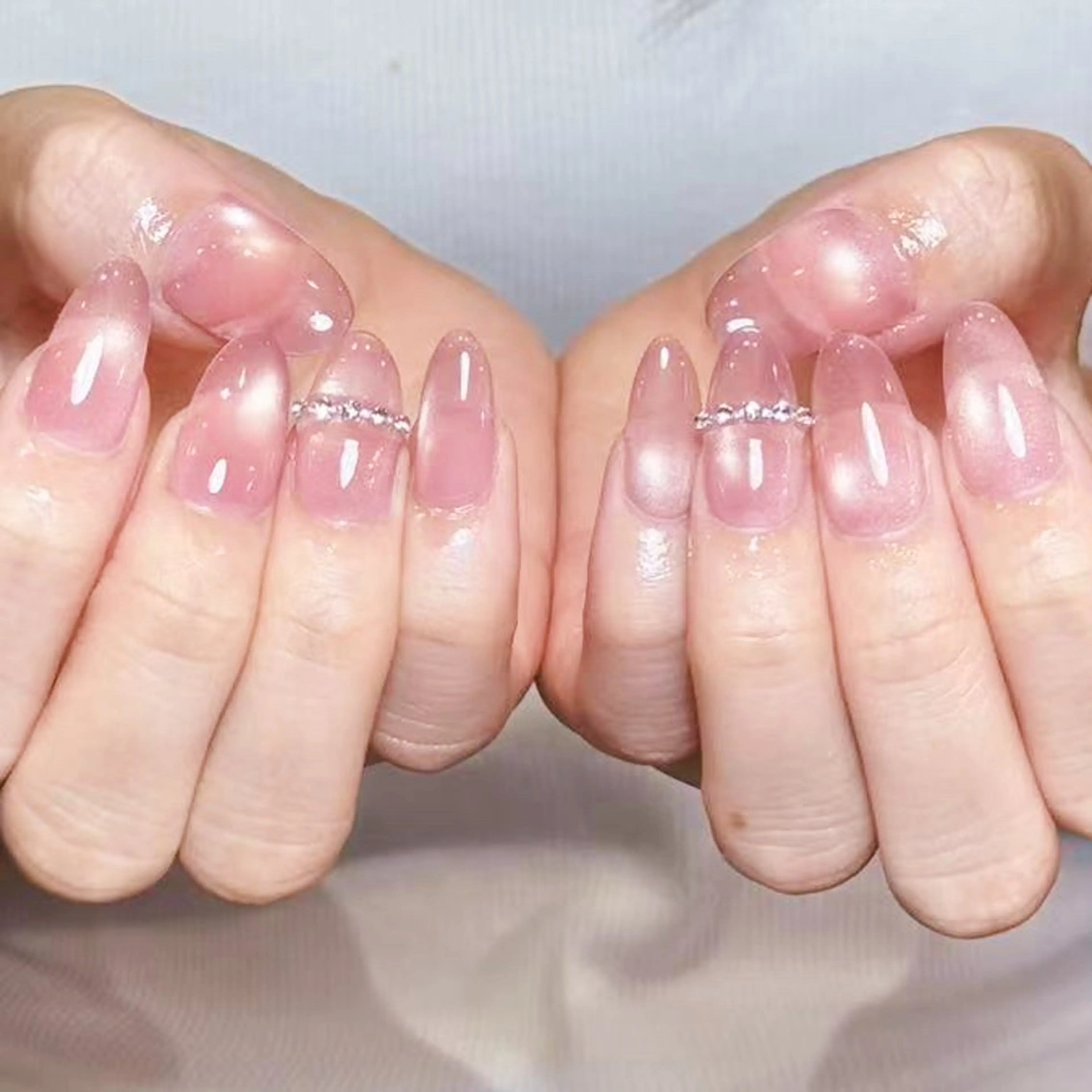 ネイル アートネイル オーロラネイル ガーリー キラキラネイル 韓国ネイル ハンドネイル ハンドケア DEMAIN- 🌸のネイルデザイン