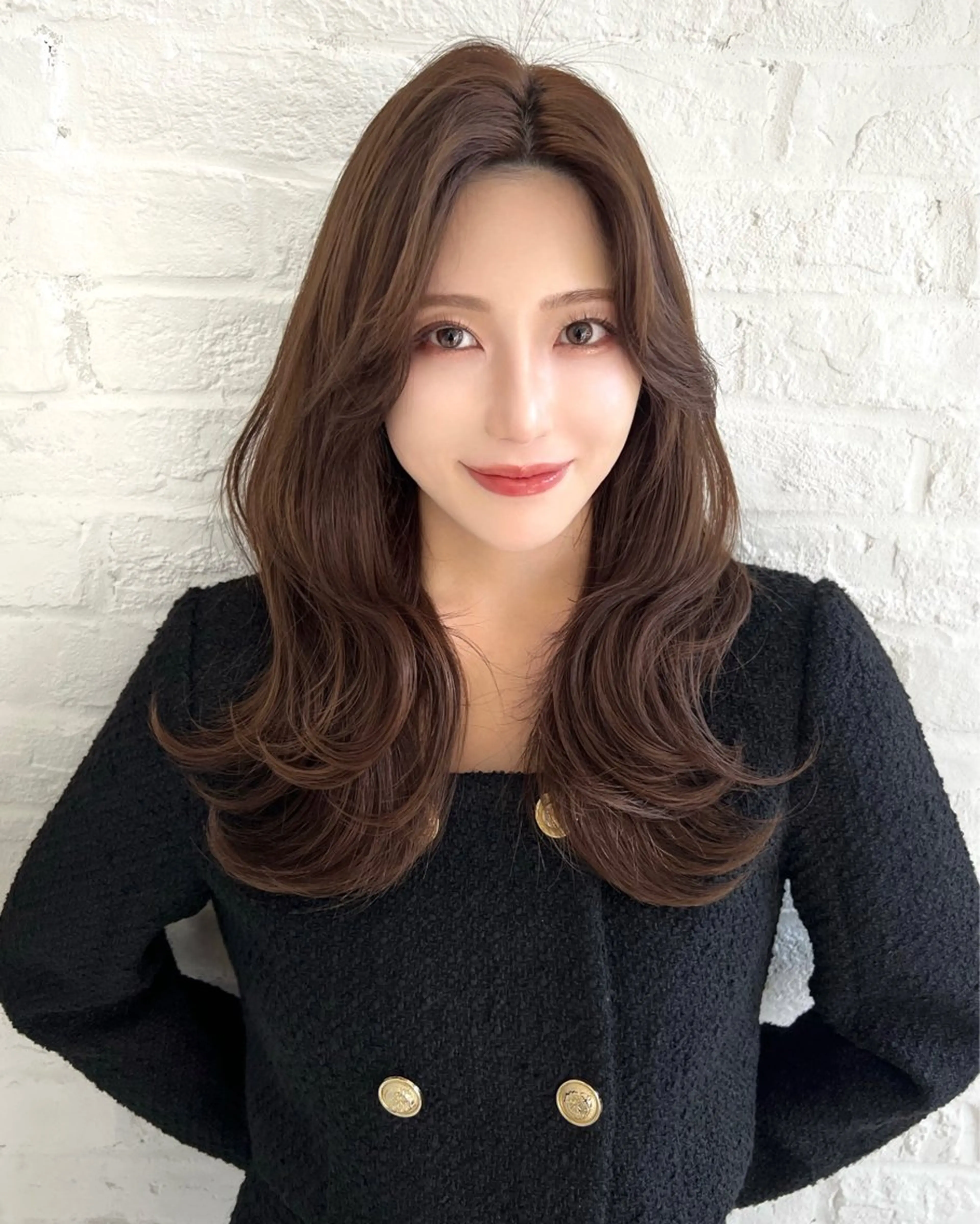 セミロング カラー 韓国ヘア♡ 顔まわりカットayaのヘアスタイル