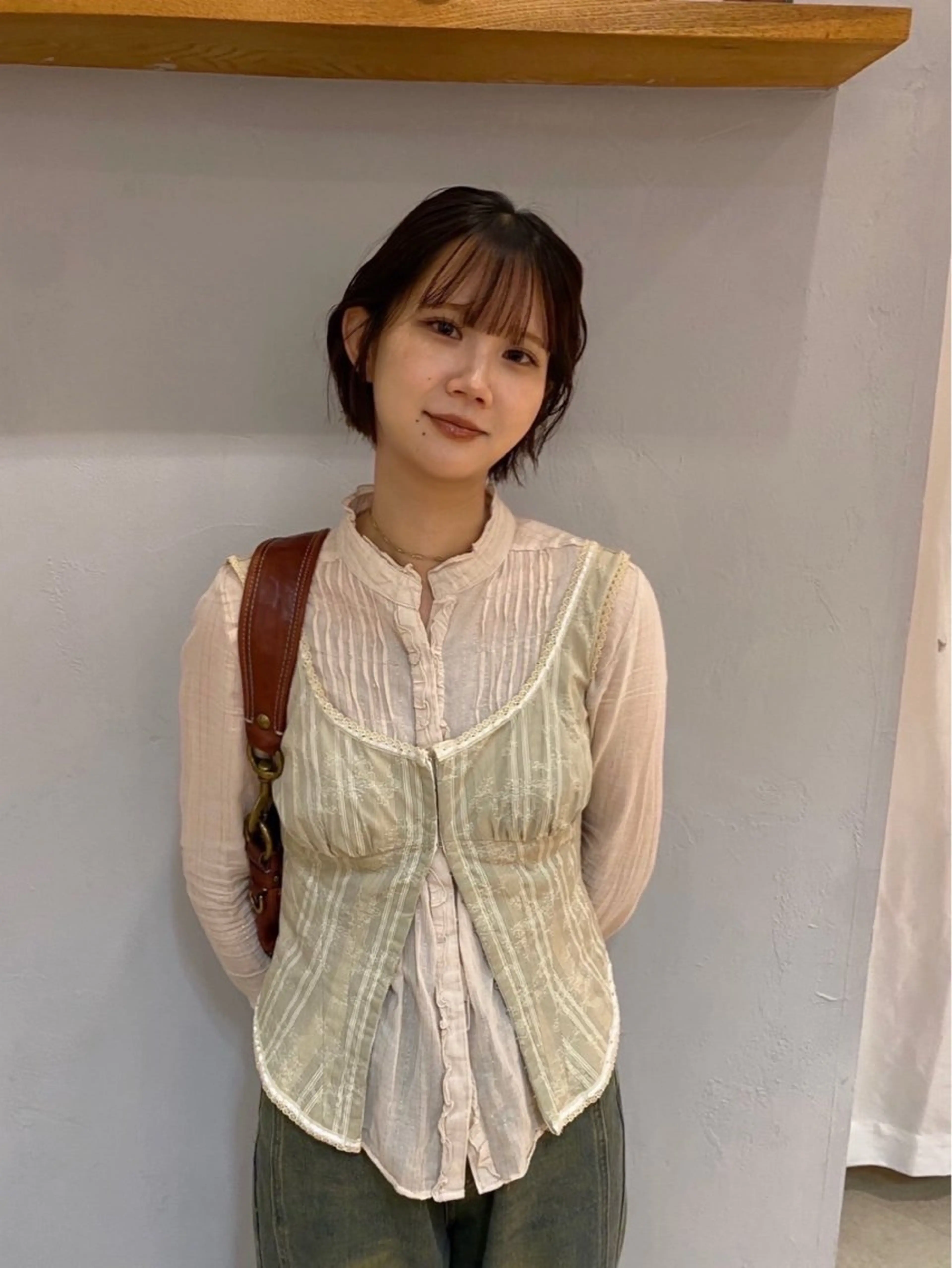 ショート カラー オリーブ/縮毛♡ Natsuno🩰のヘアスタイル