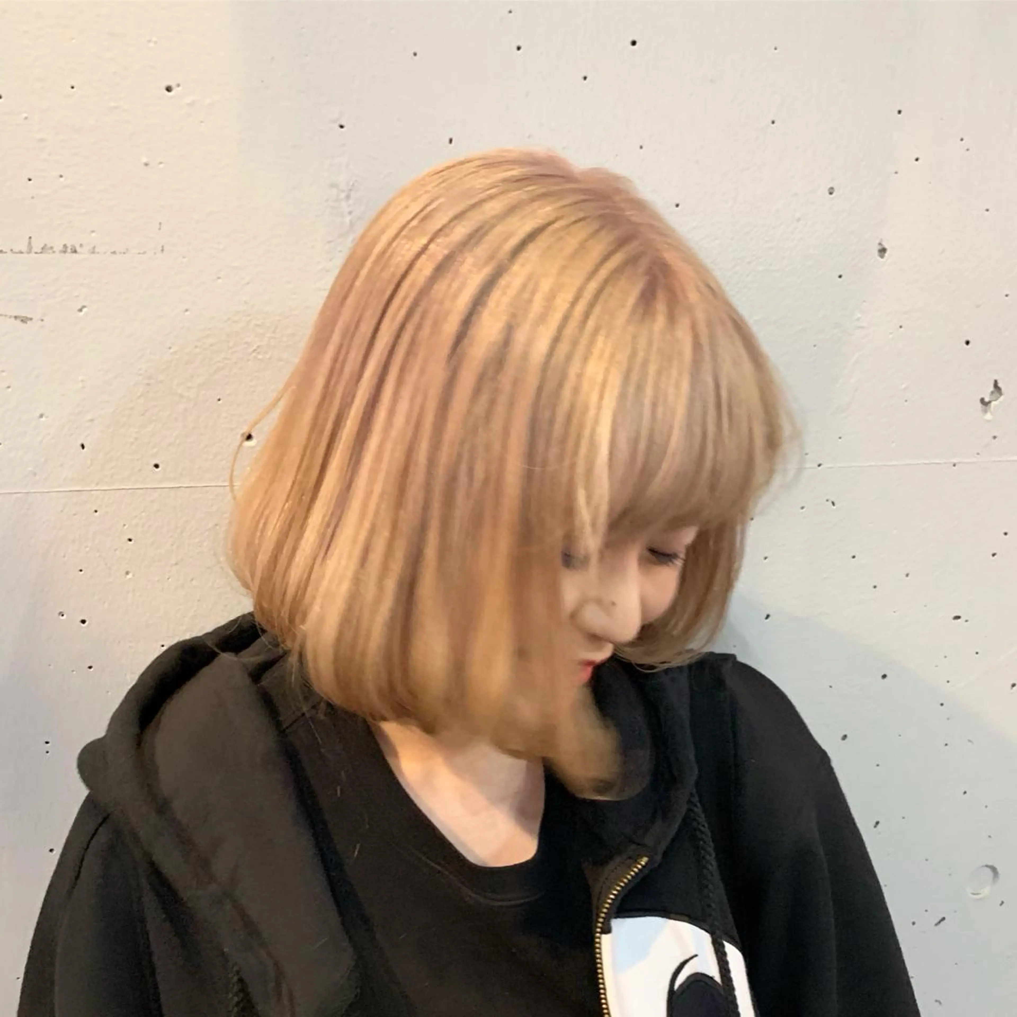 ミディアム カラー ピンクベージュ/新潟 万代/高橋桃葉🍑のヘアスタイル