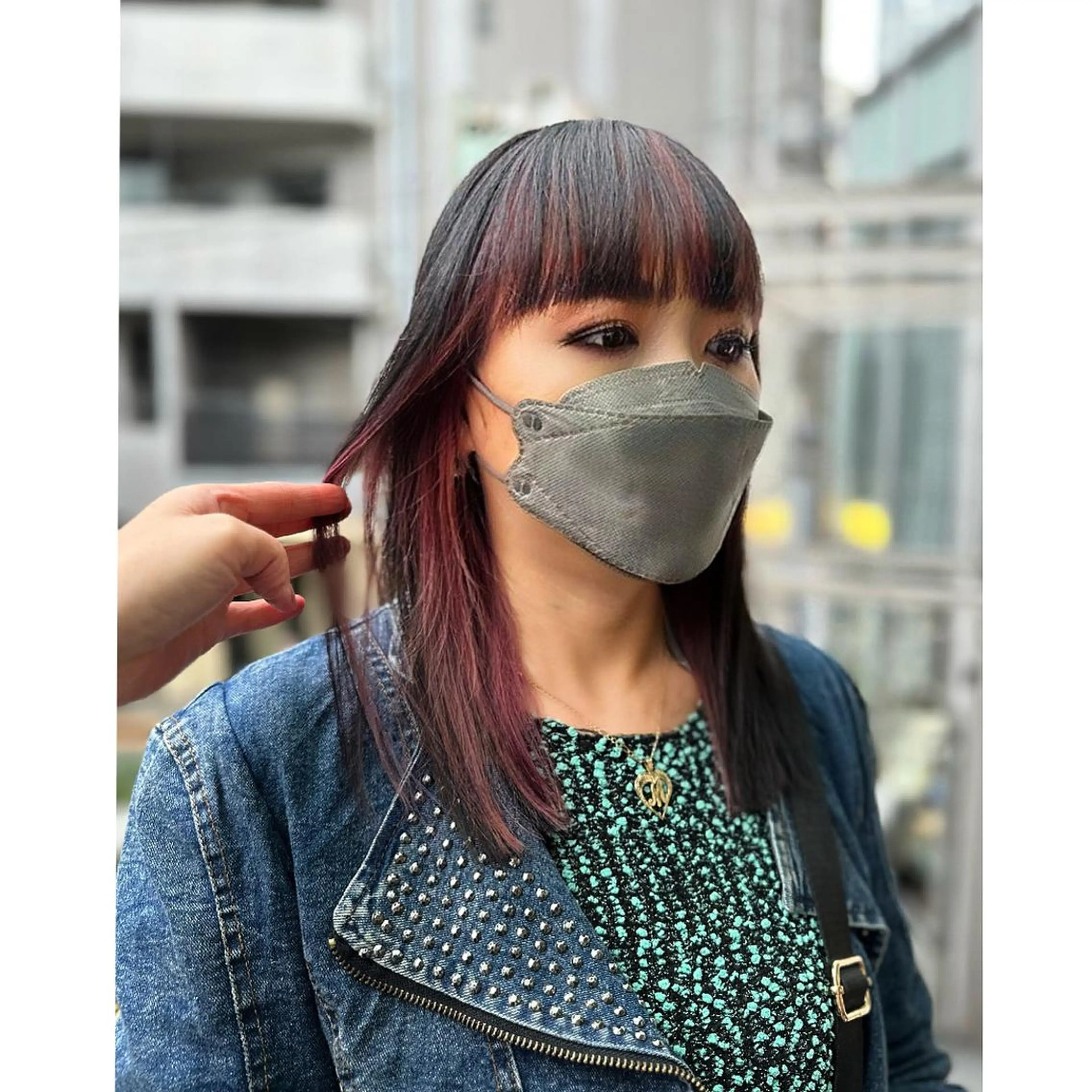 ロング カラー パーマ ヘアアレンジ メンズ キッズ メンズブリーチ メンズインナーカラー ミストバング ブリーチ カシス BRAIDS💎愛子 大人ハイライト💎のヘアスタイル