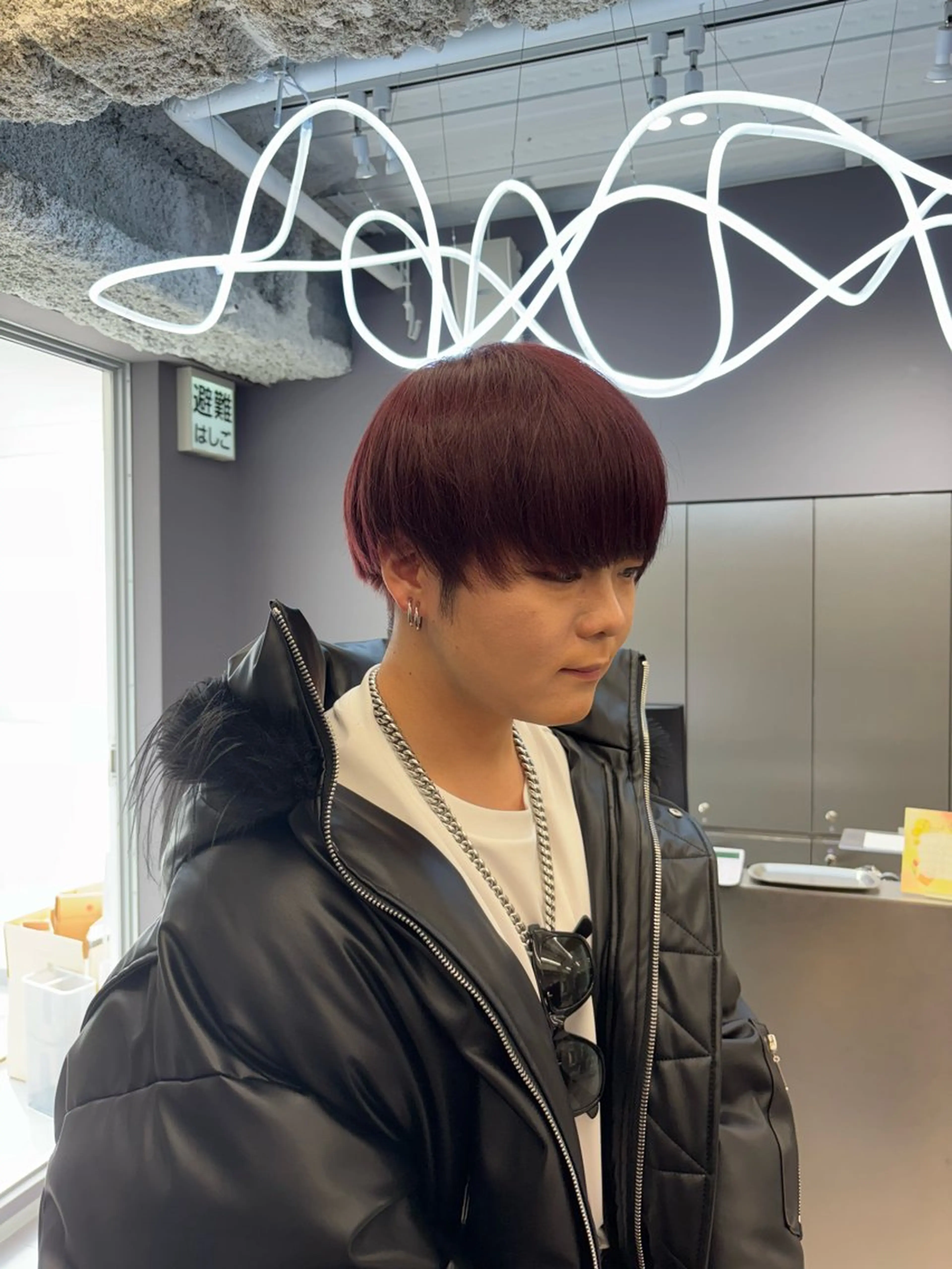 カラー メンズ メンズブリーチ ブリーチ カシス ピンクカラー 名古屋/デザイン/ ブリーチ/松井亮磨のヘアスタイル