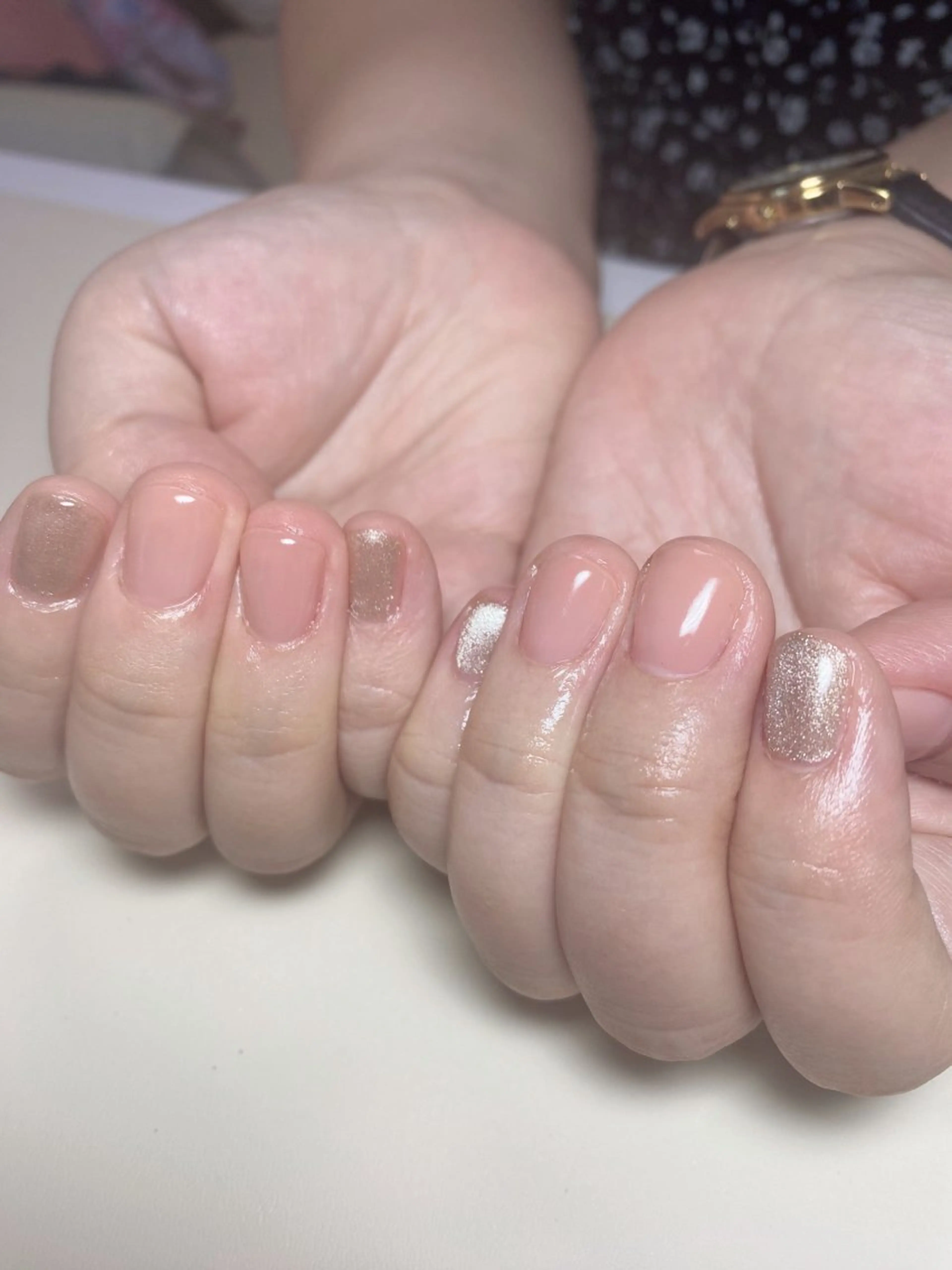 ネイル マグネットネイル オフィスネイル ショートネイル ハンドネイル Nail Salon K 🧸美爪育成のネイルデザイン
