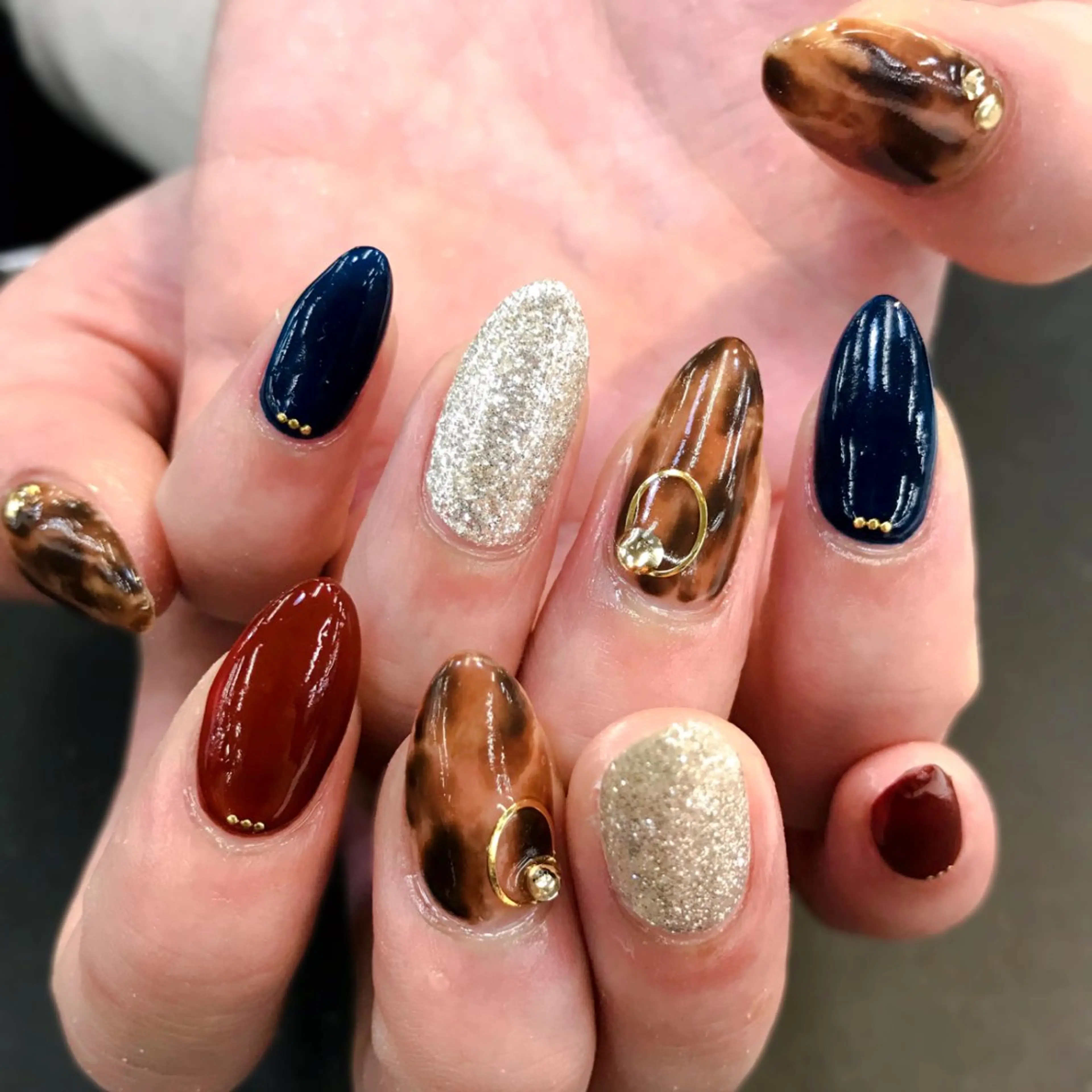 ネイル ボルドー ジェルネイル ハンドネイル NAIL MOONのネイルデザイン