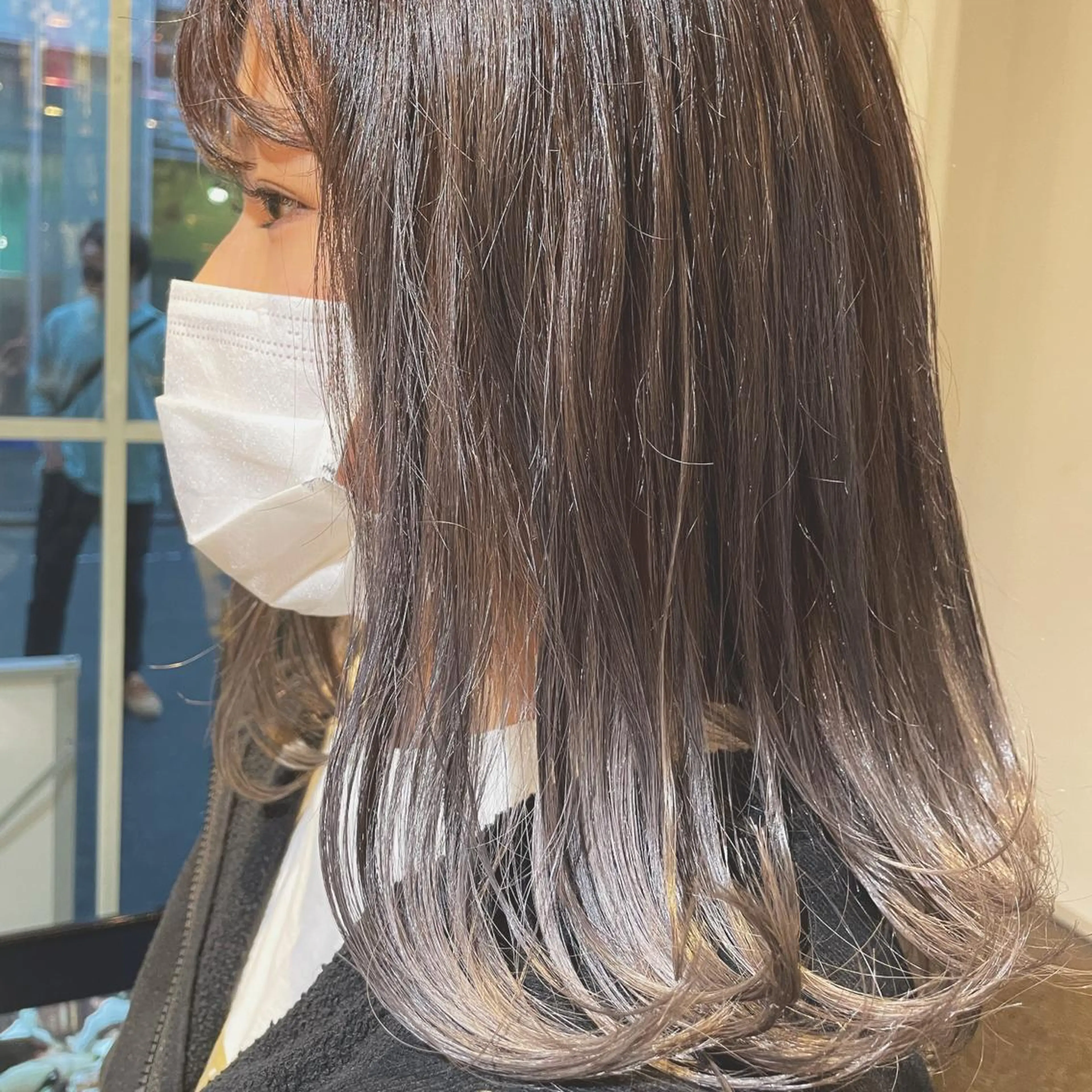 セミロング カラー ヘアアレンジ ヘアカラー ハイトーンピンク🍑 ブリーチ🍑RINAのヘアスタイル