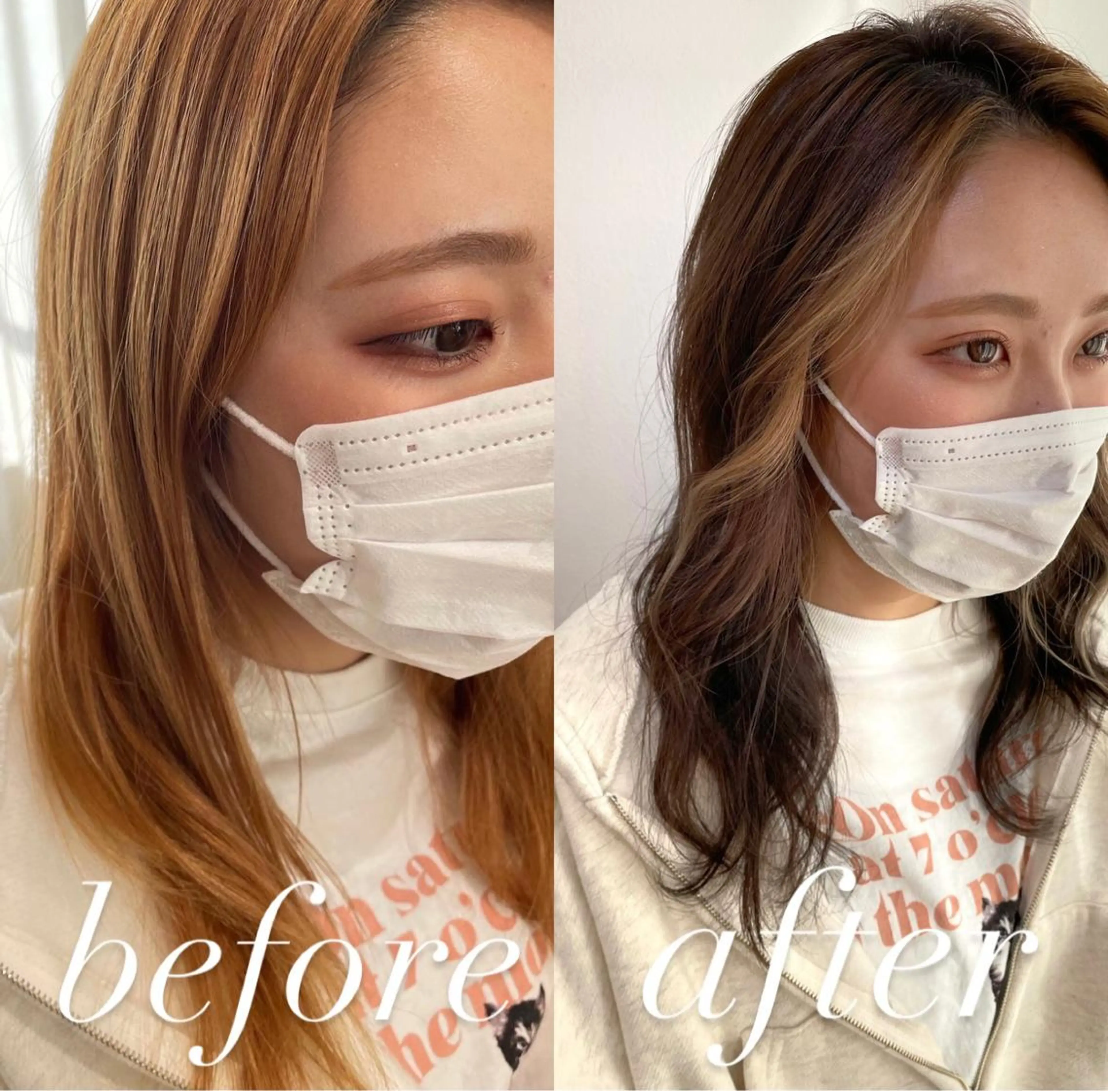 セミロング カラー ミストバング ベージュカラー  フェイスフレーミング ホワイトベージュ カット ヘアカラー トリートメント eins.hair所属・過去一の柔髪ヘア 🌿einshairのヘアスタイル