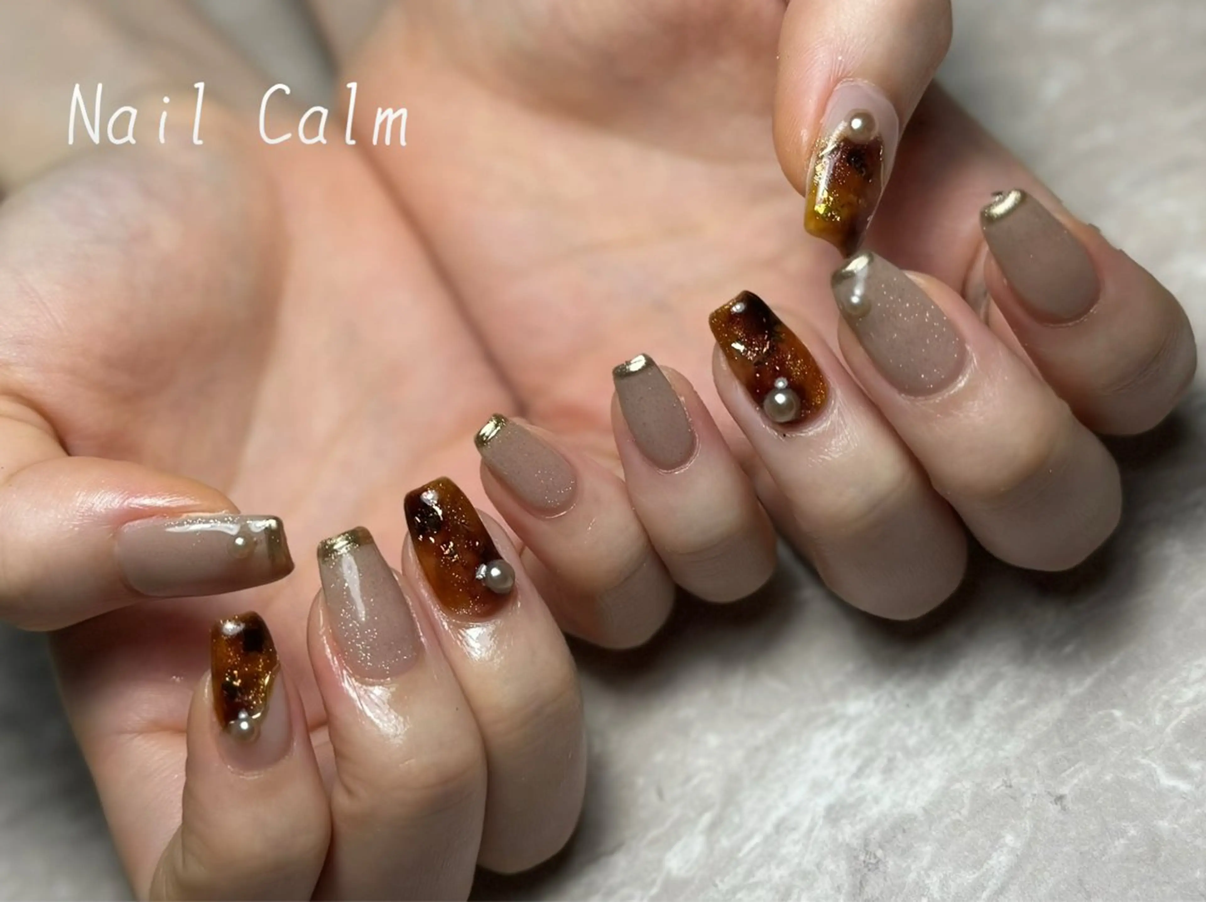 ネイル べっ甲ネイル ハンドネイル Nail Calm所属・プライベートサロン Calmのネイルデザイン