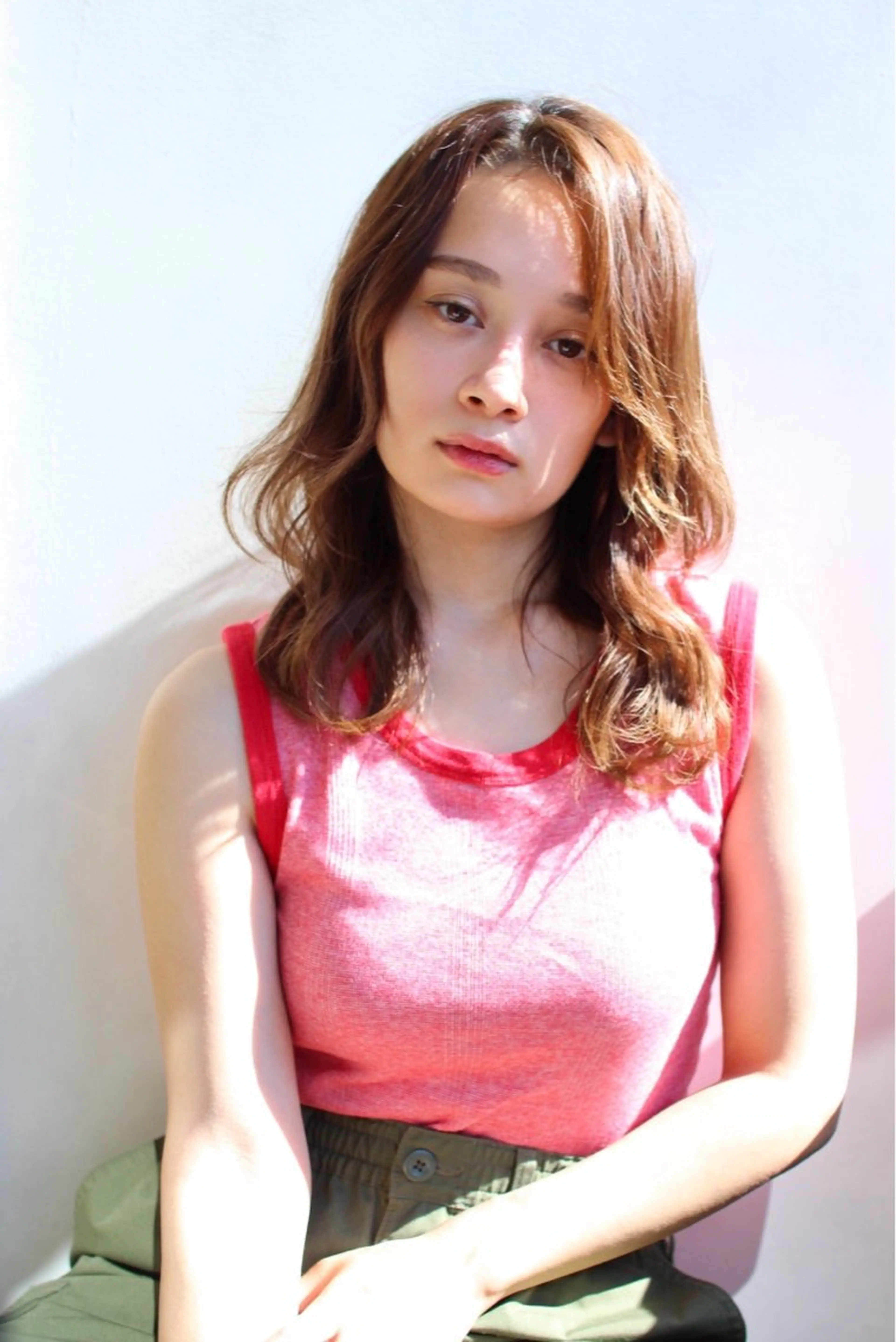 セミロング パーマ セミロングパーマ デジタルパーマ カット パーマ 千 田のヘアスタイル