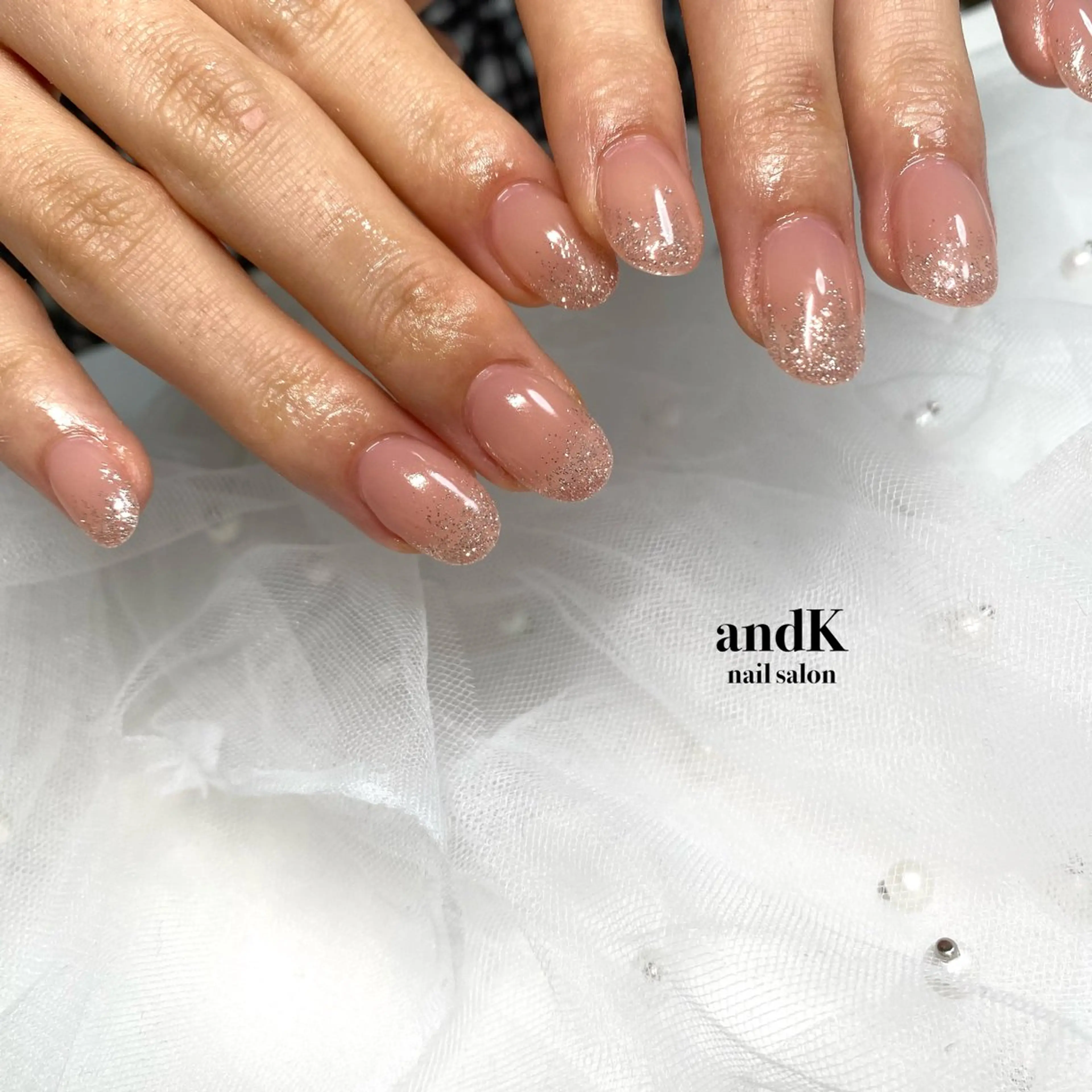 ネイル グラデーション ラメ(グリッター) ラメグラデーション ハンドネイル andK nail salonのネイルデザイン