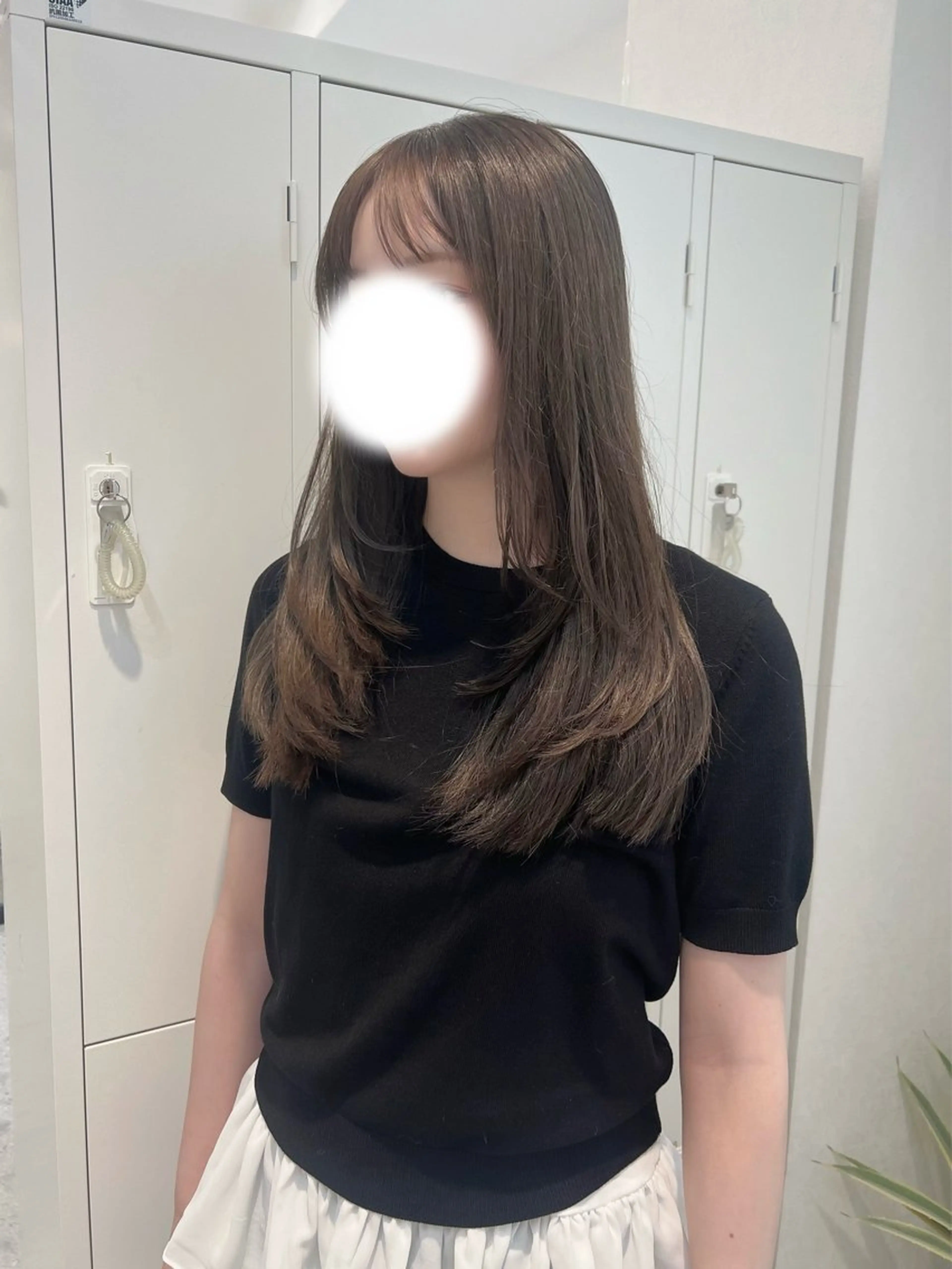 ロング カット ヘアカラー トリートメント 🎀zina/韓国 🎀amiのヘアスタイル