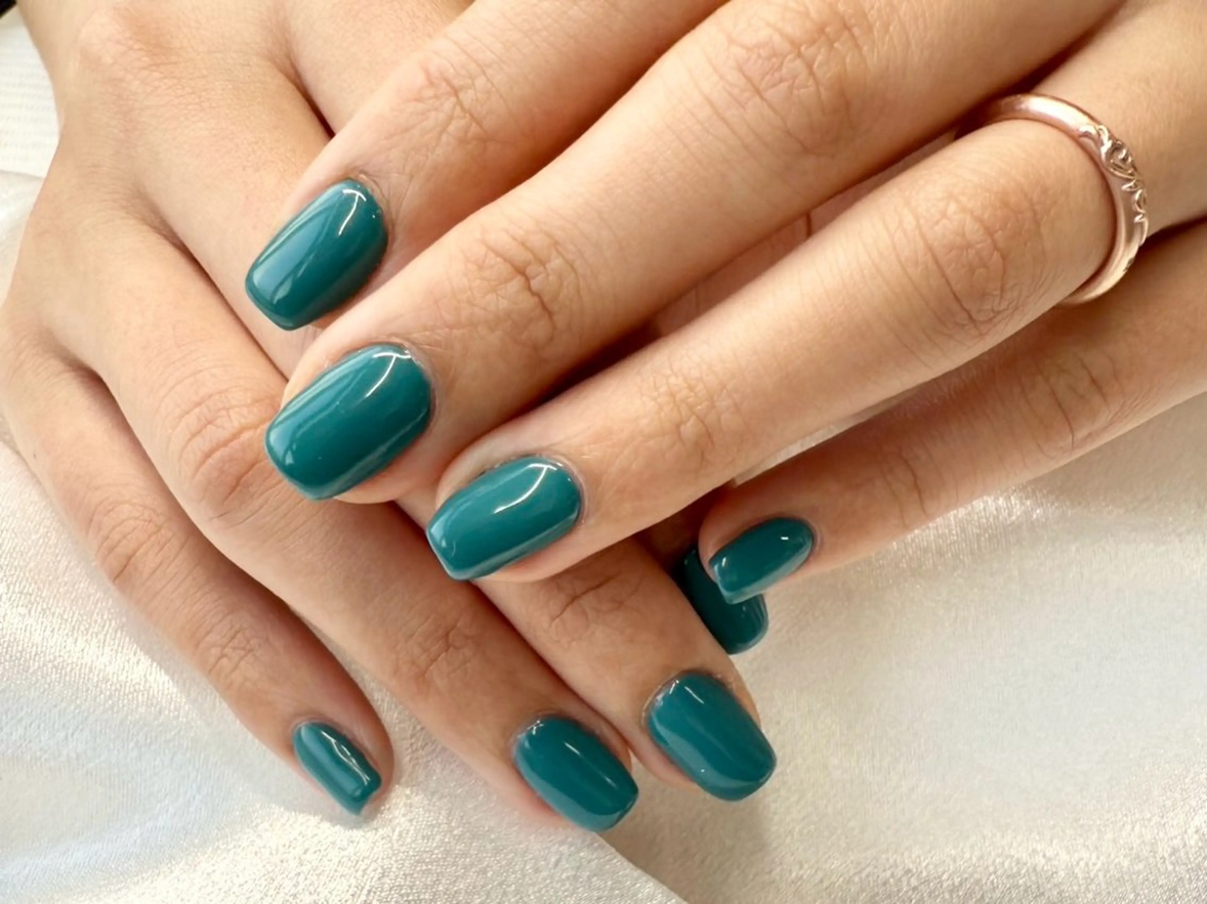 ネイル 桜ネイル ワンカラーネイル ショートネイル Forca total studio所属・Forca Airaのネイルデザイン