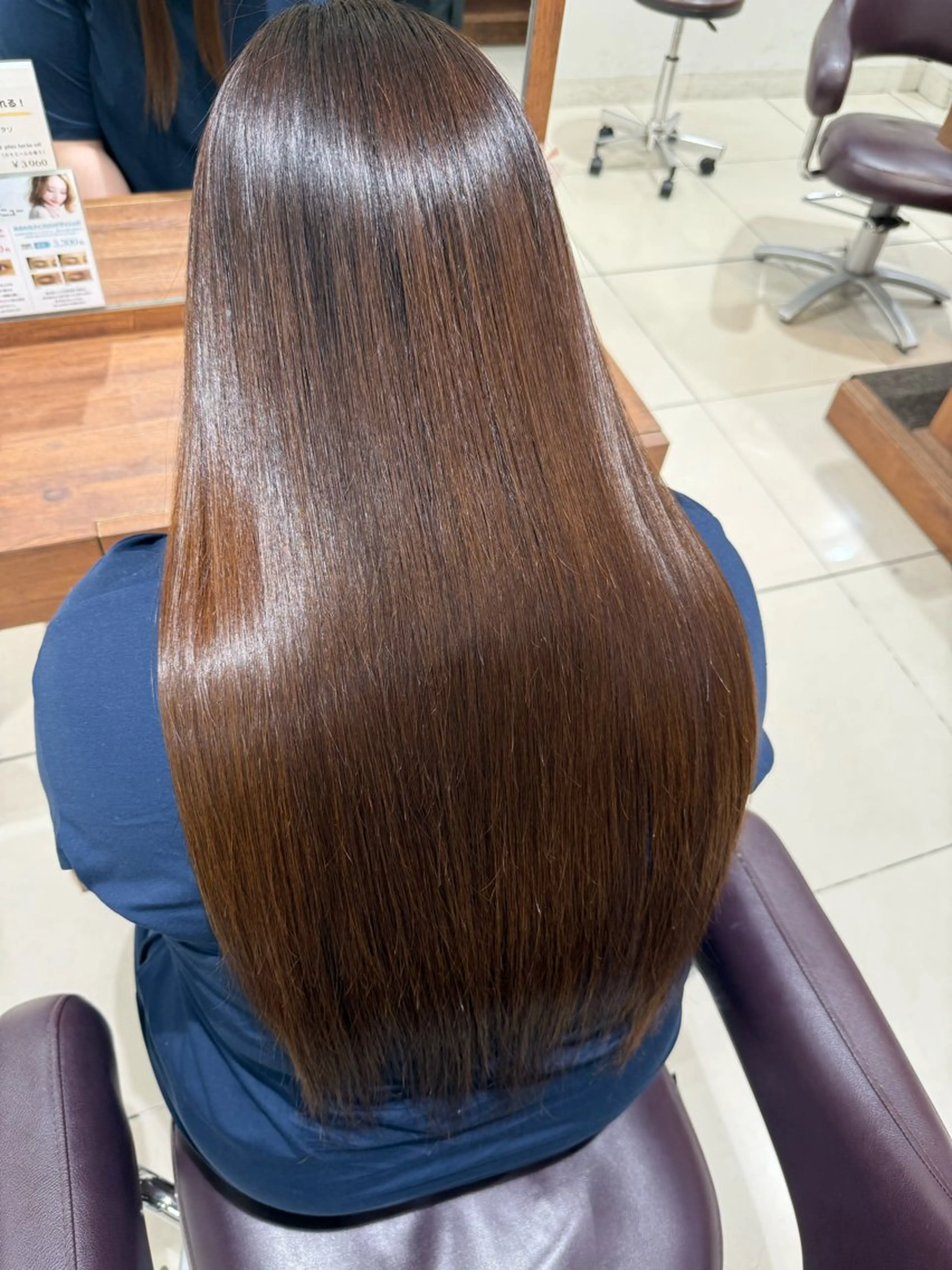 ロング 縮毛矯正 ミニヨン高の原店所属・木村 有希のヘアスタイル