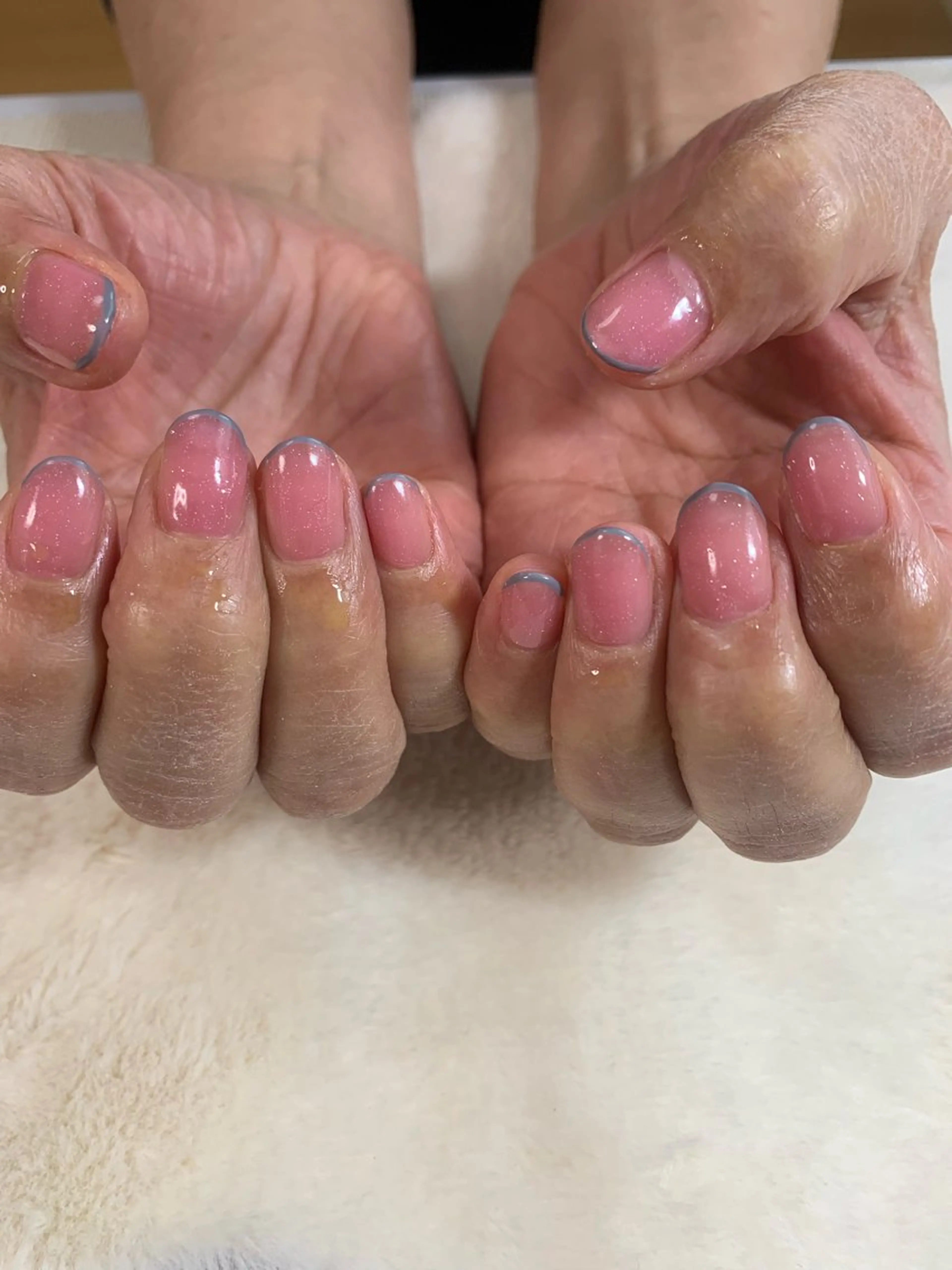 ネイル フレンチネイル レース ピンク ハンドネイル 北川 恭子のネイルデザイン