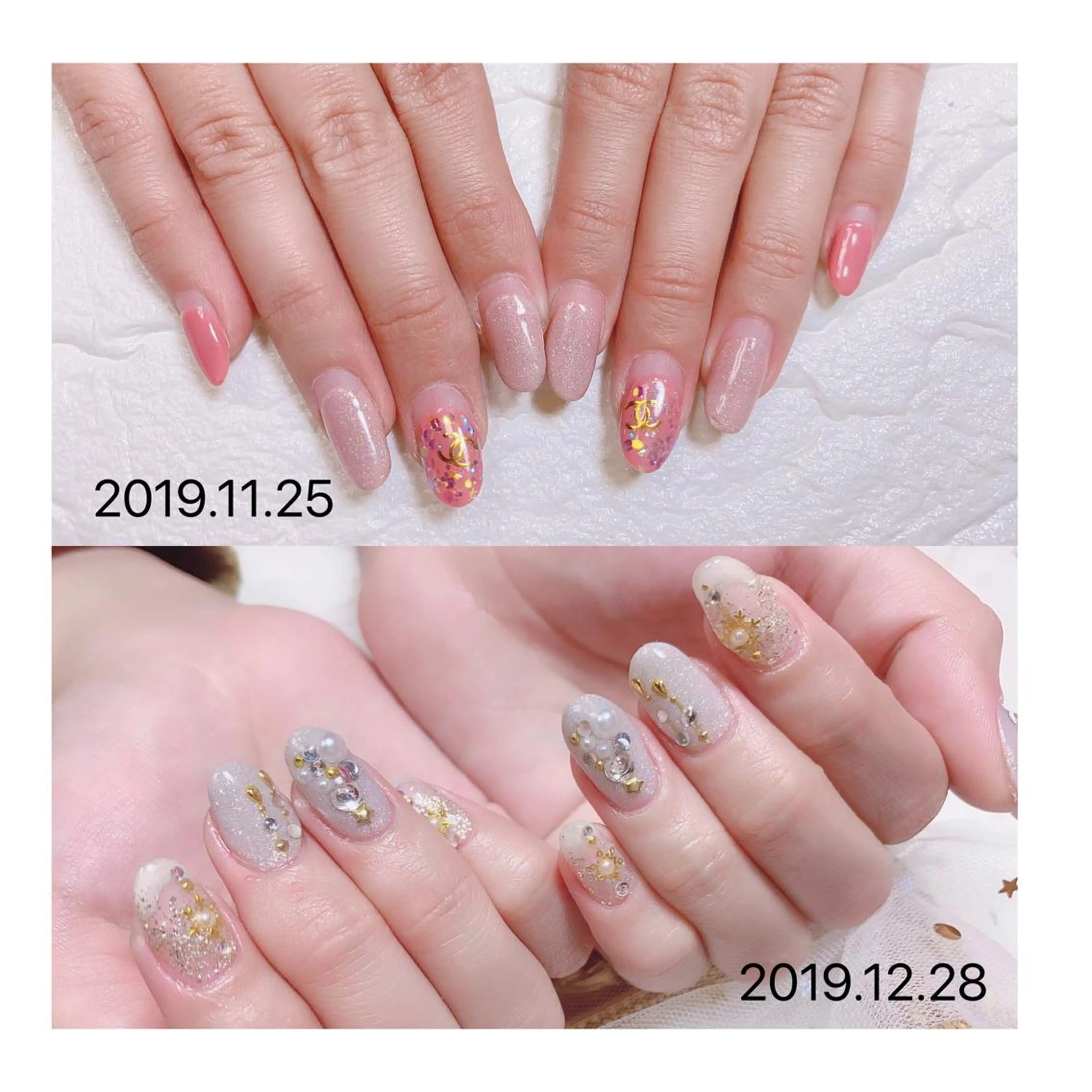 ショート ネイル ジェルネイル ラメ(グリッター) ニュアンスネイル オフィスネイル ワンカラーネイル 👑enen style👑のネイルデザイン