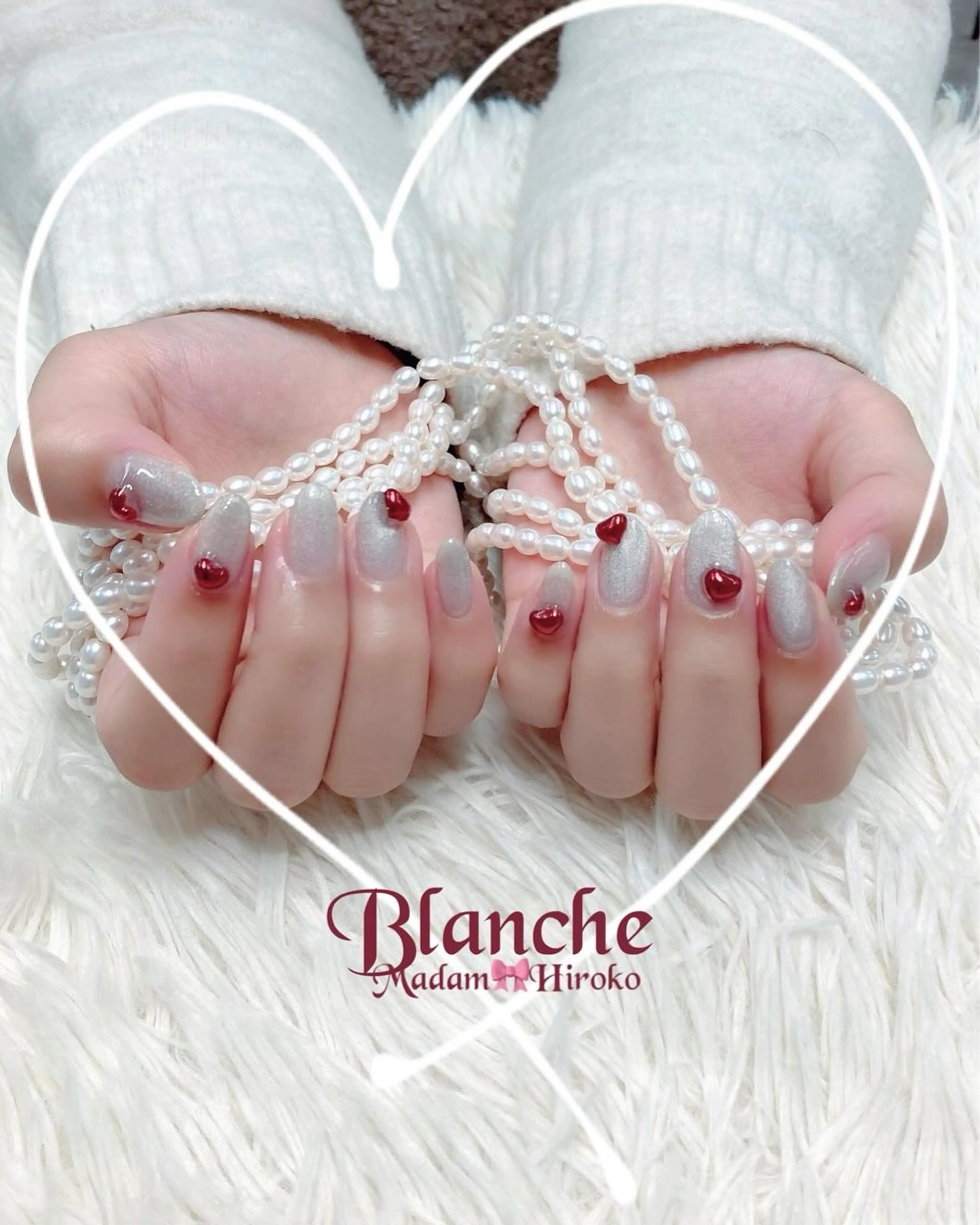 ネイル ハート マグネットネイル ハンドネイル Lianネイル 寛子Lianのネイルデザイン