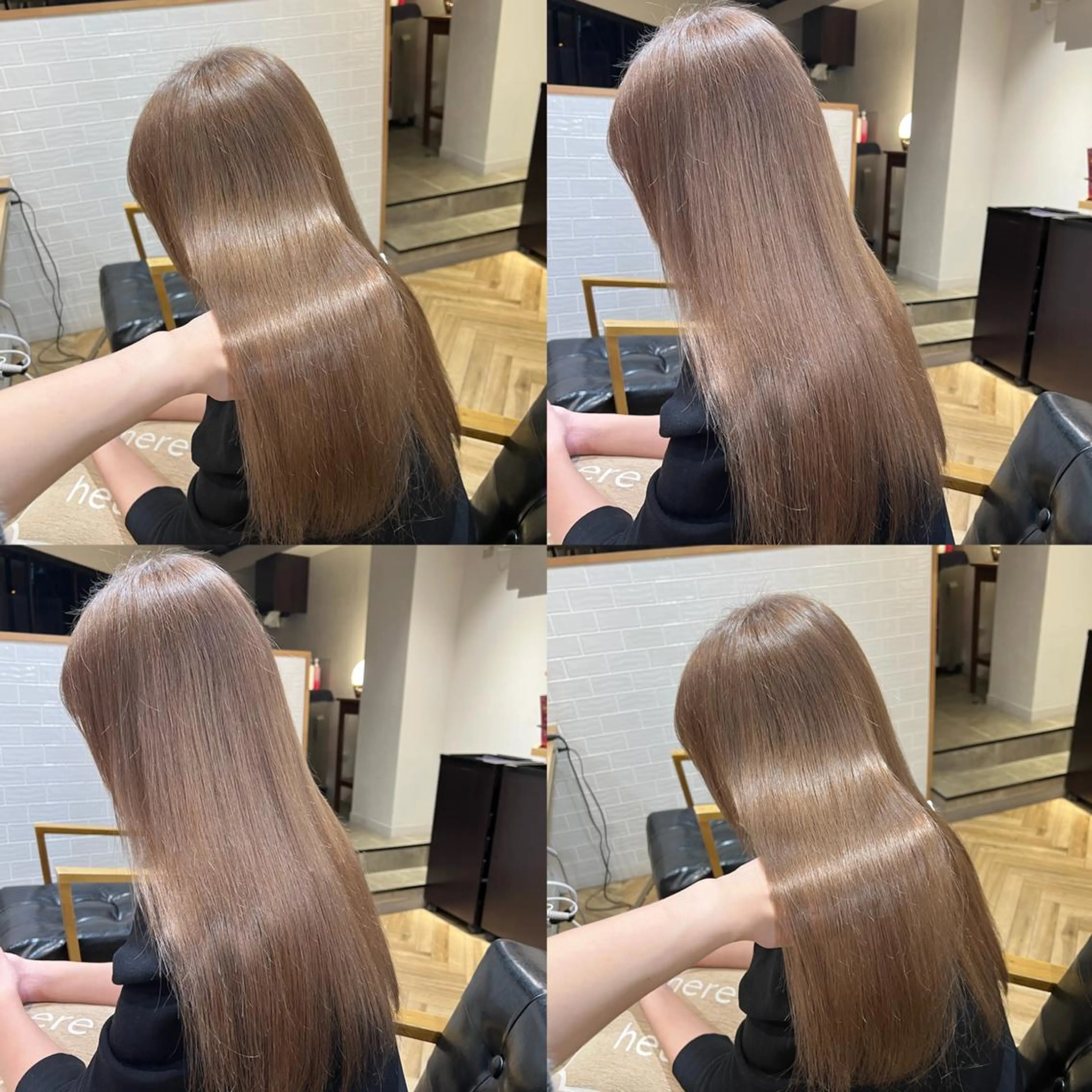 ロング カラー ベージュカラー ペールベージュ 艶カラー/韓国顔周り 🎀mamiのヘアスタイル