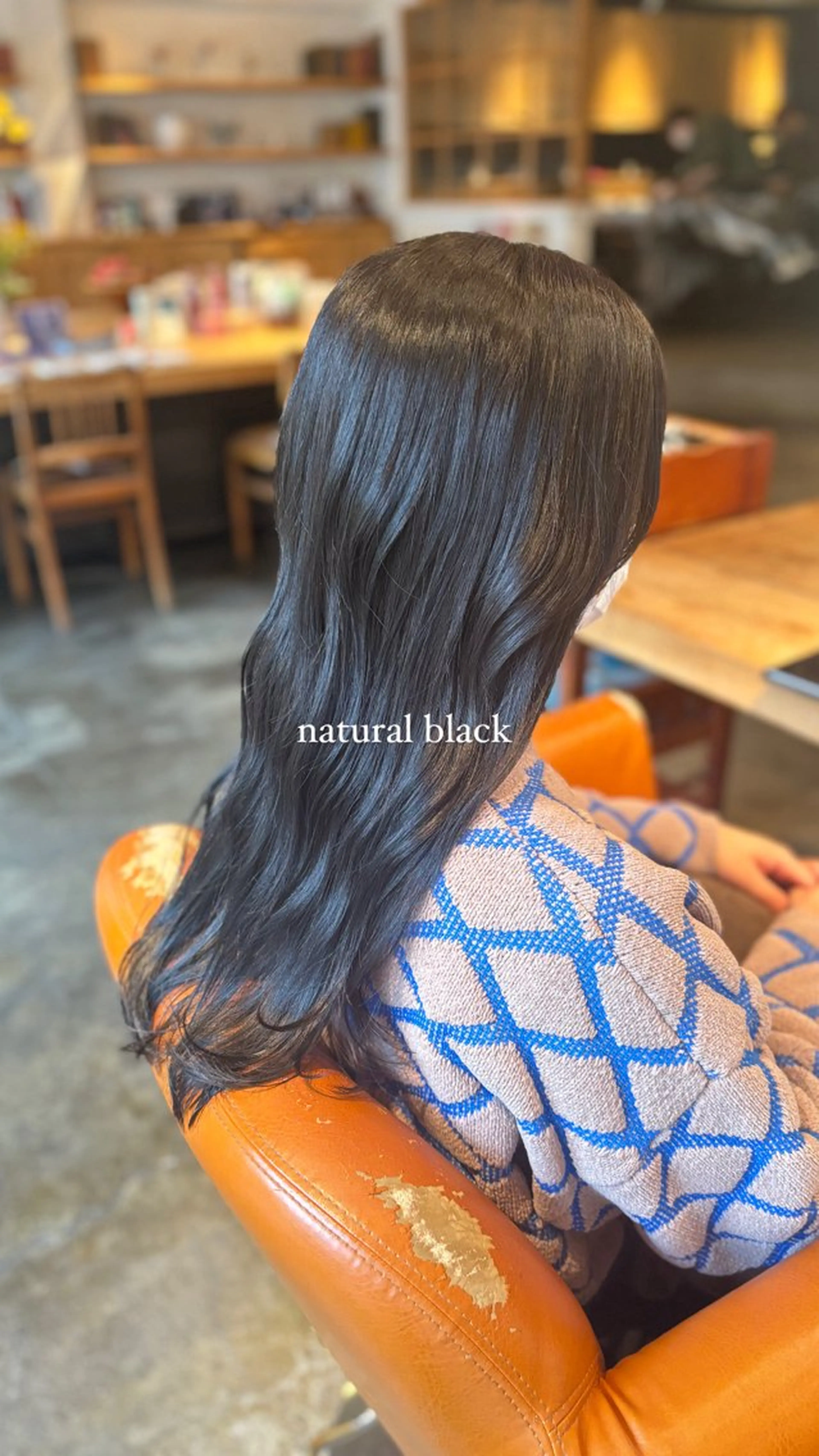 ロング カラー アッシュ 黒髪 透明感カラー ネイビーカラー 髪質改善カラー ベージュ🤎YUMEのヘアスタイル