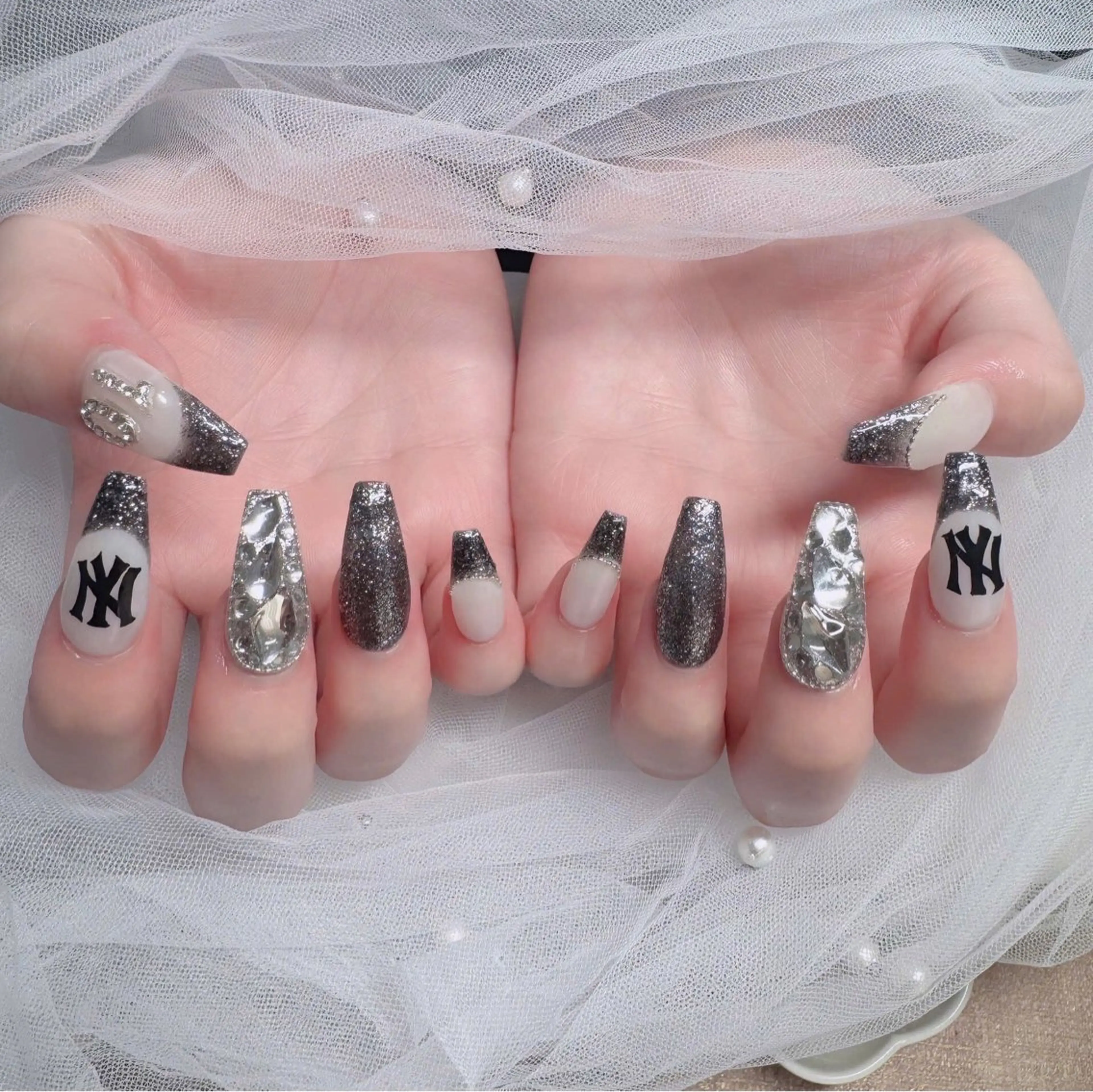 ネイル アートネイル 成人式 ジェルネイル ニュアンスネイル 夏ネイル ハンドネイル neco H.babynailのネイルデザイン