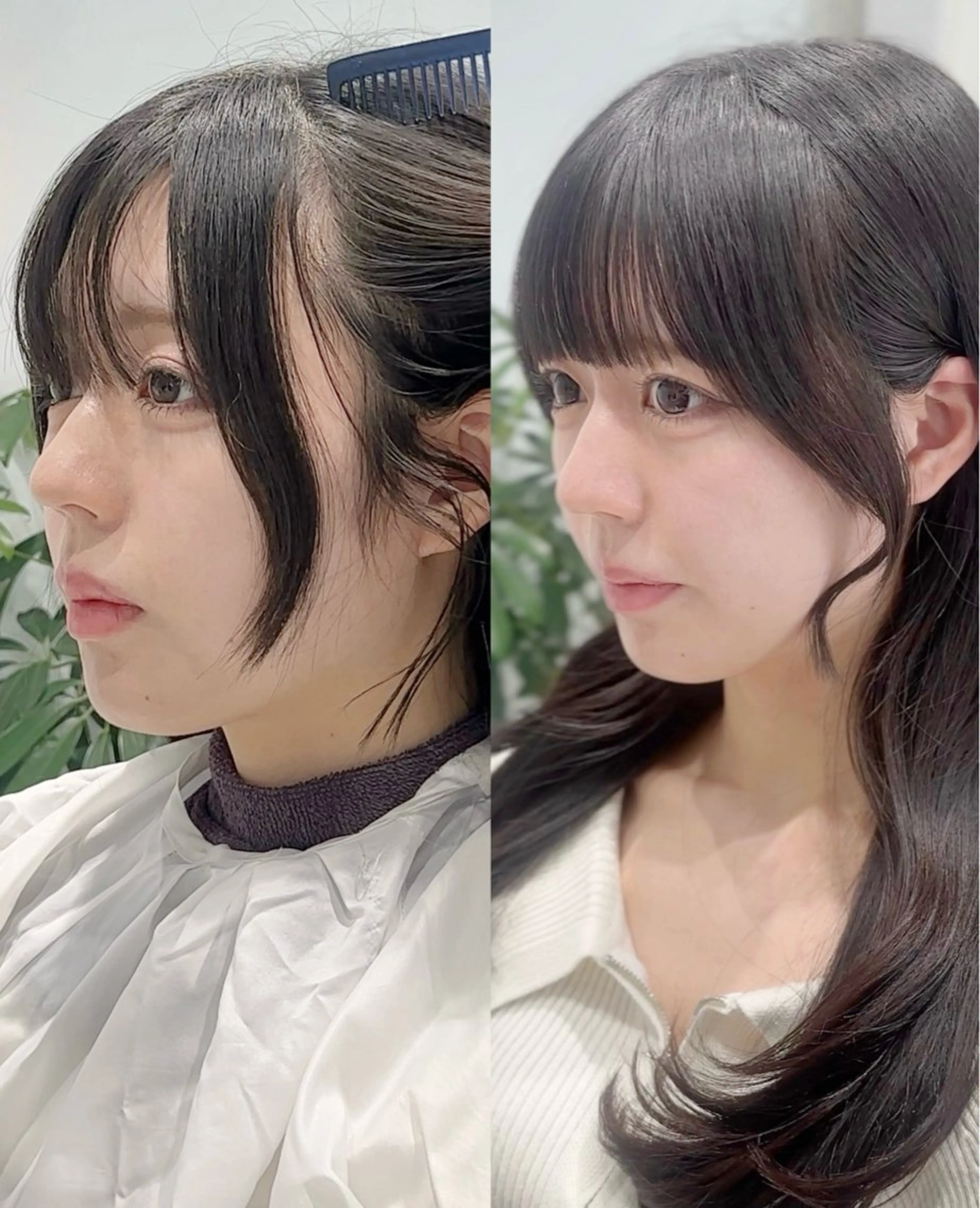 ミディアム カラー カット ヘアカラー トリートメント ヘッドスパ ヘアセット 短めショートカット カットモデルのヘアスタイル