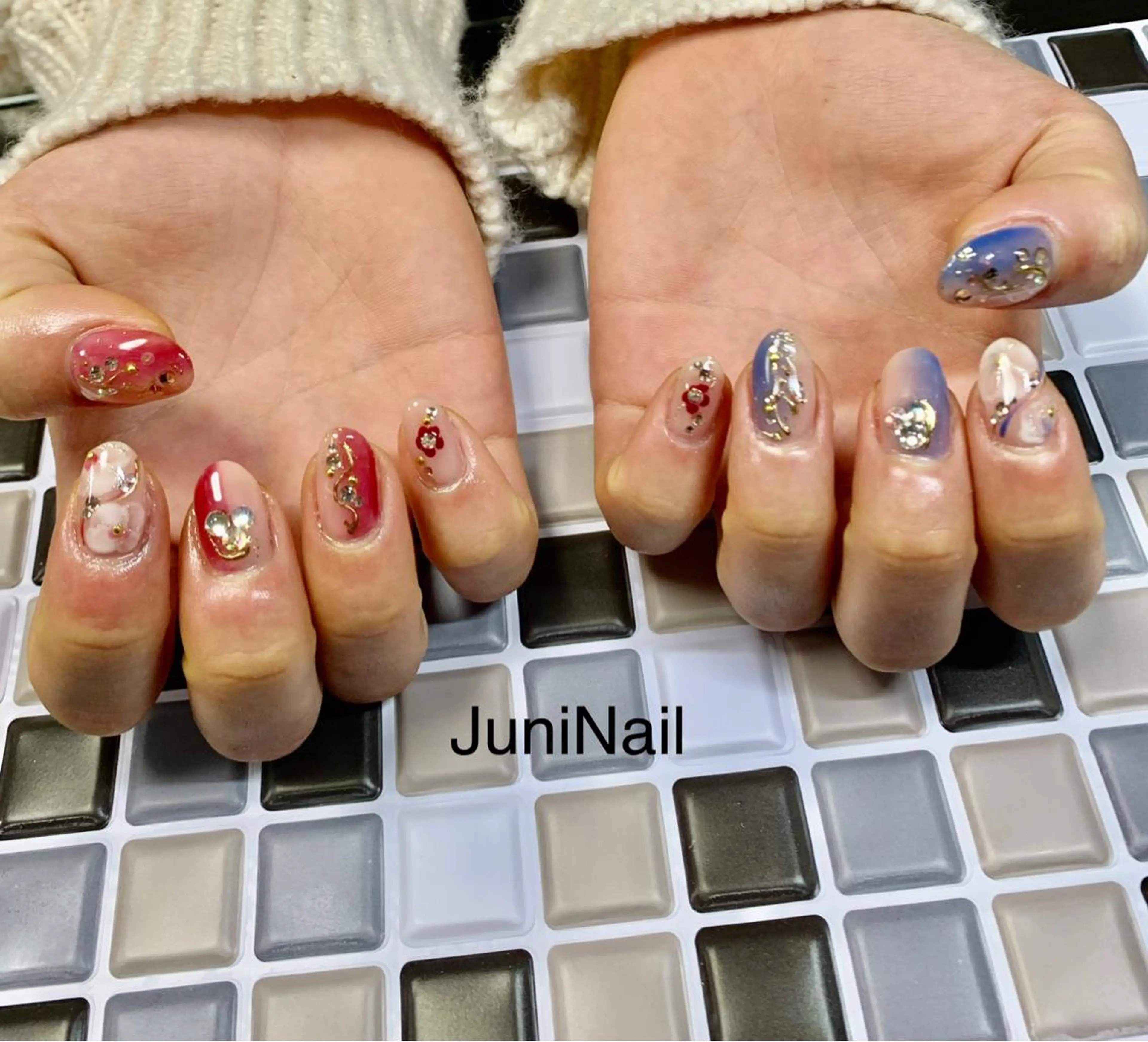 ネイル オーロラネイル クリアネイル フラッシュネイル フレンチネイル 氷ネイル・うるうるネイル ハンドネイル JuniNail 주니네일🇰🇷suのネイルデザイン