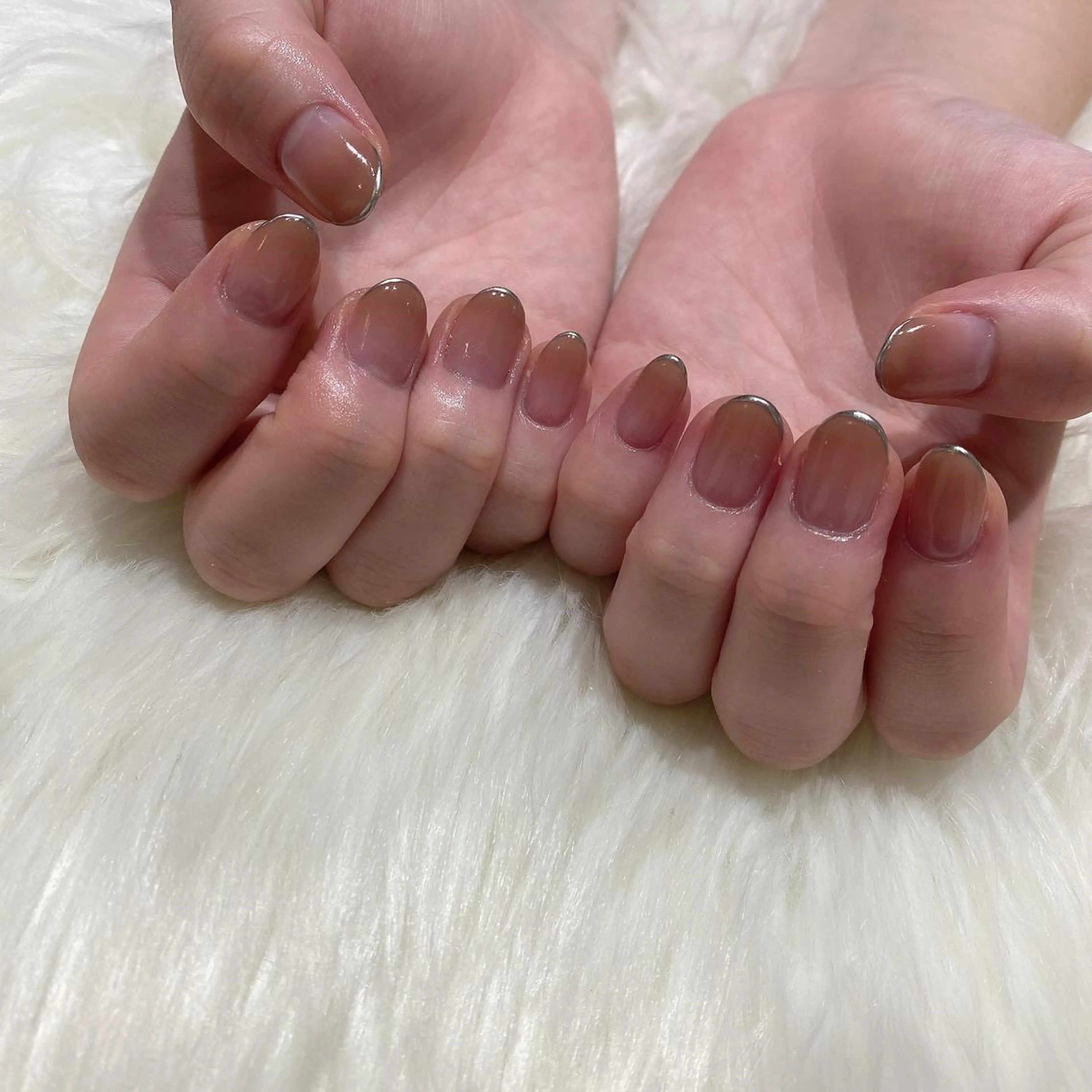 ネイル ラメ(グリッター) ハンドネイル 西岡 杏のネイルデザイン