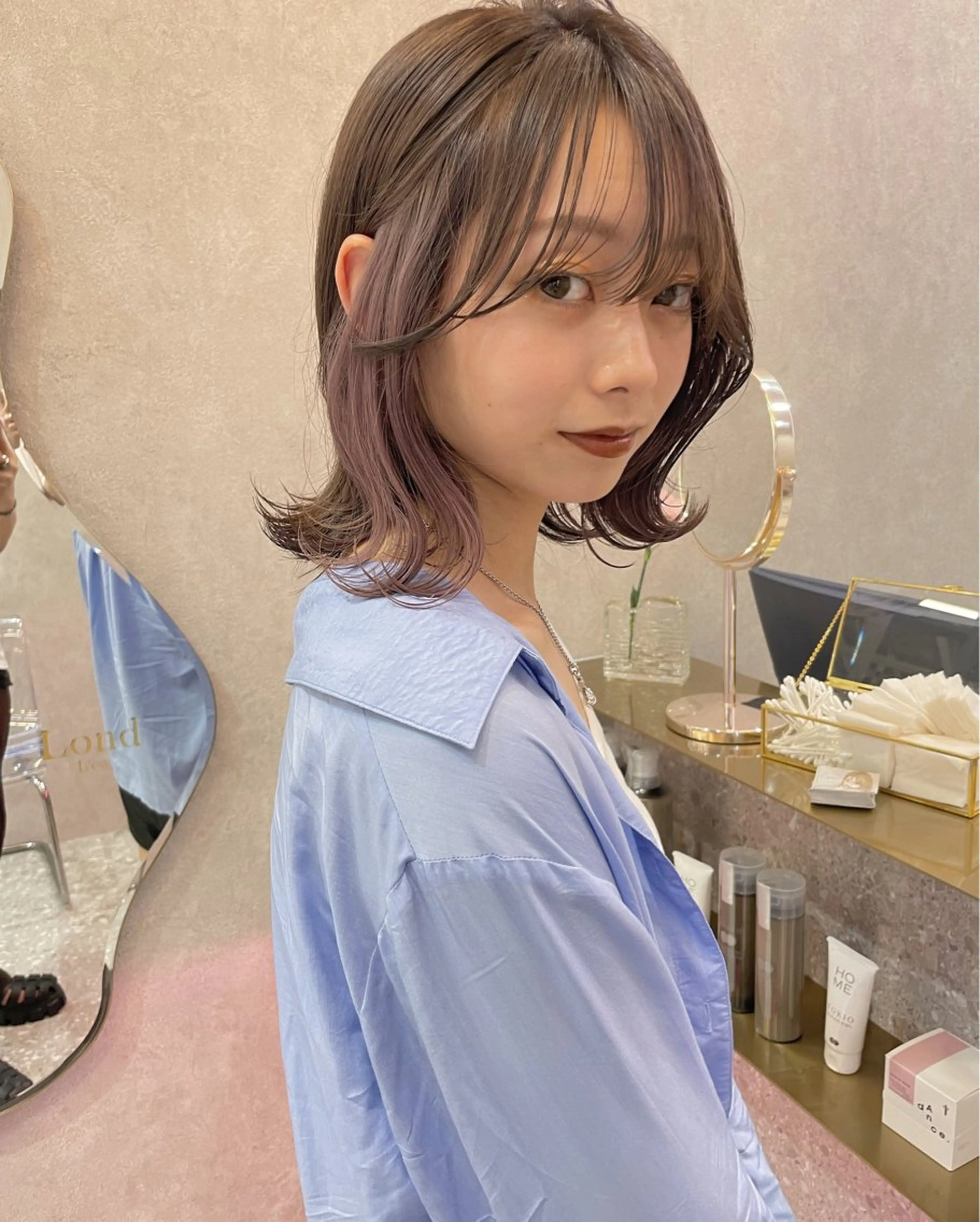 カラー けいし🐬ボブ 美髪縮毛矯正のヘアスタイル